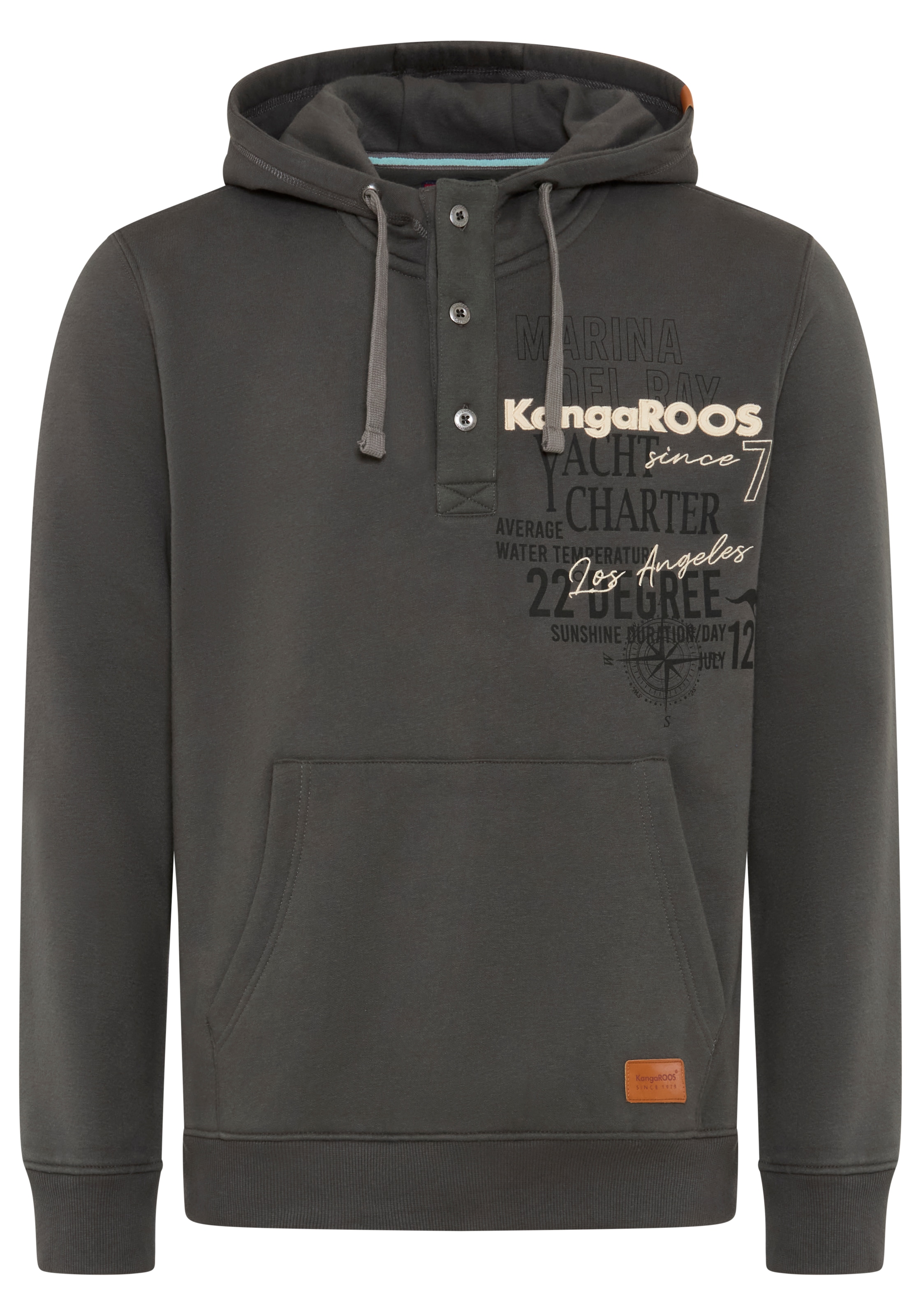 KangaROOS Sweat à capuche , mit Kapuze und Kordelzug, mit Kängurutasche, Langarm-Design
