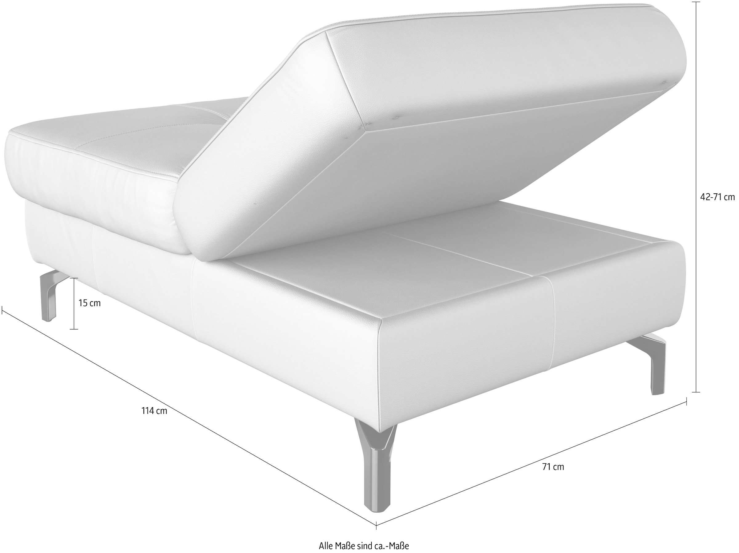 sit&more Hocker »Bendigo« mit Klappfunktion, Bodenfreiheit 15 cm, wahlweise in 2 Fussfarben