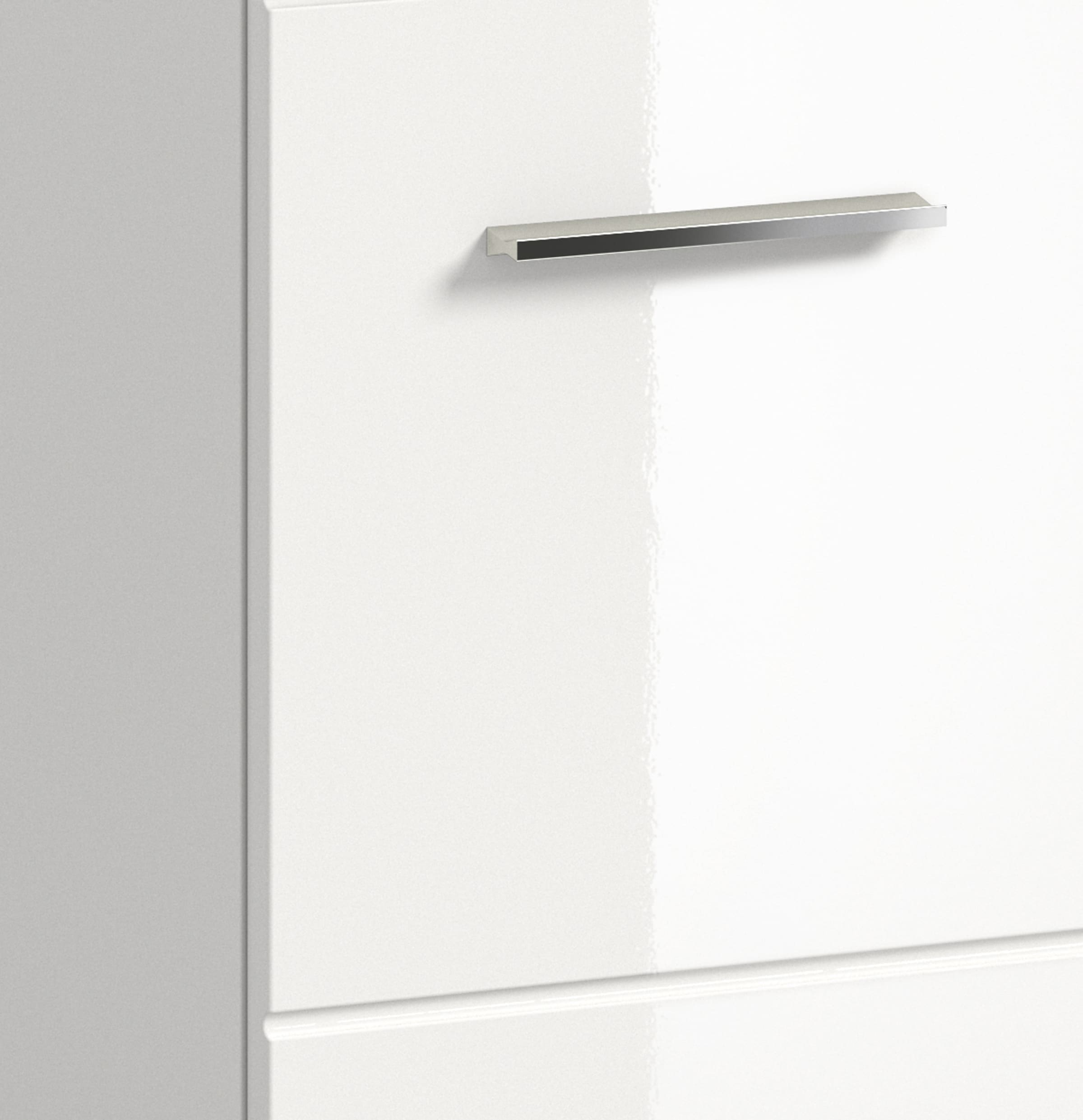 welltime Armoire de rangement 1 cuis tlg. Florenz, Stauraumschrank, Weiss Hochglanz, 30 cm breit, 4 Fächer