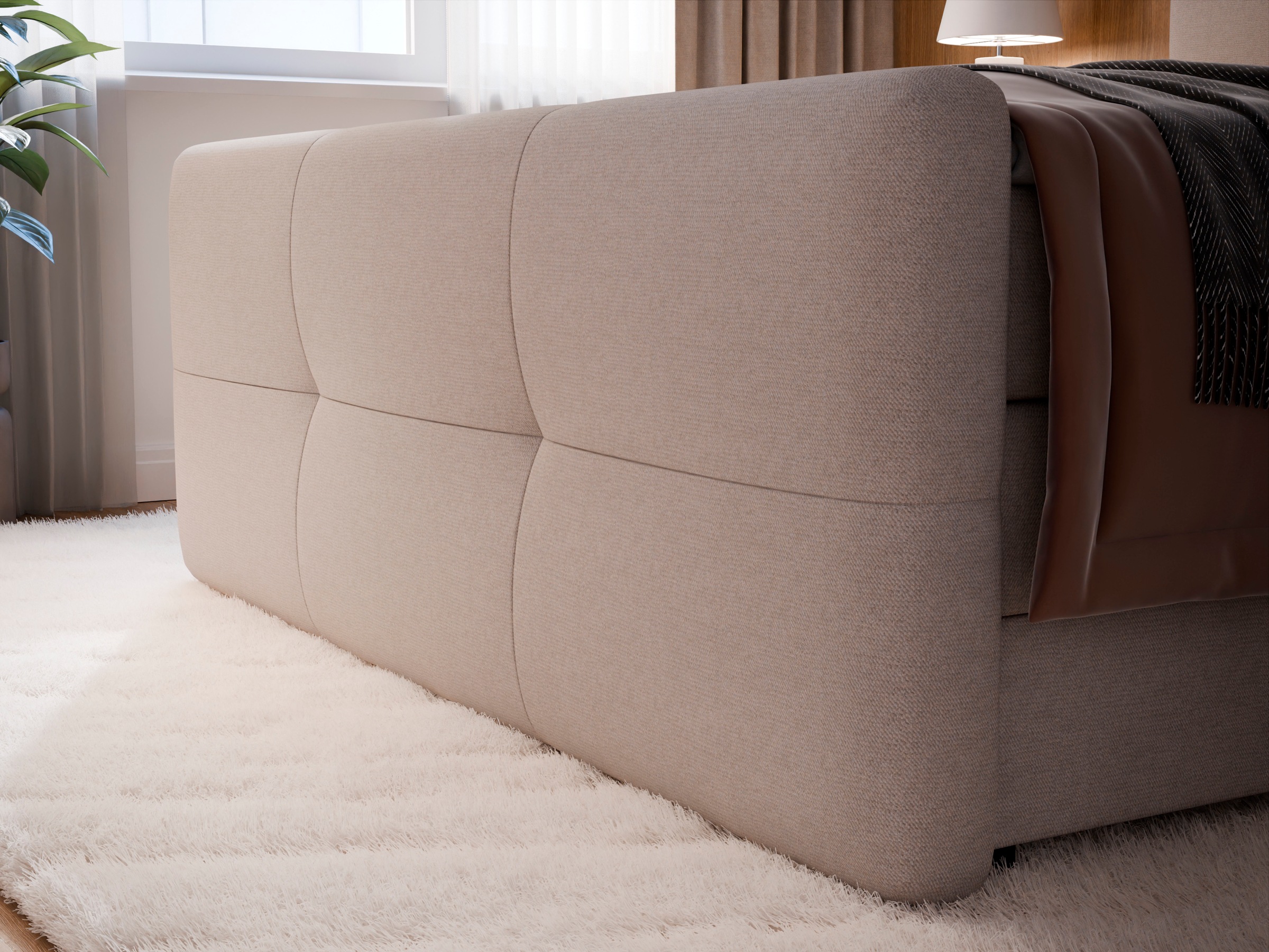 FORTE Boxspringbett »STAR erhältlich in den Breiten 140cm, 160cm & 180cm, inkl. Bettkasten« inkl. Fussteil, erhältlich in verschiedenen Farben
