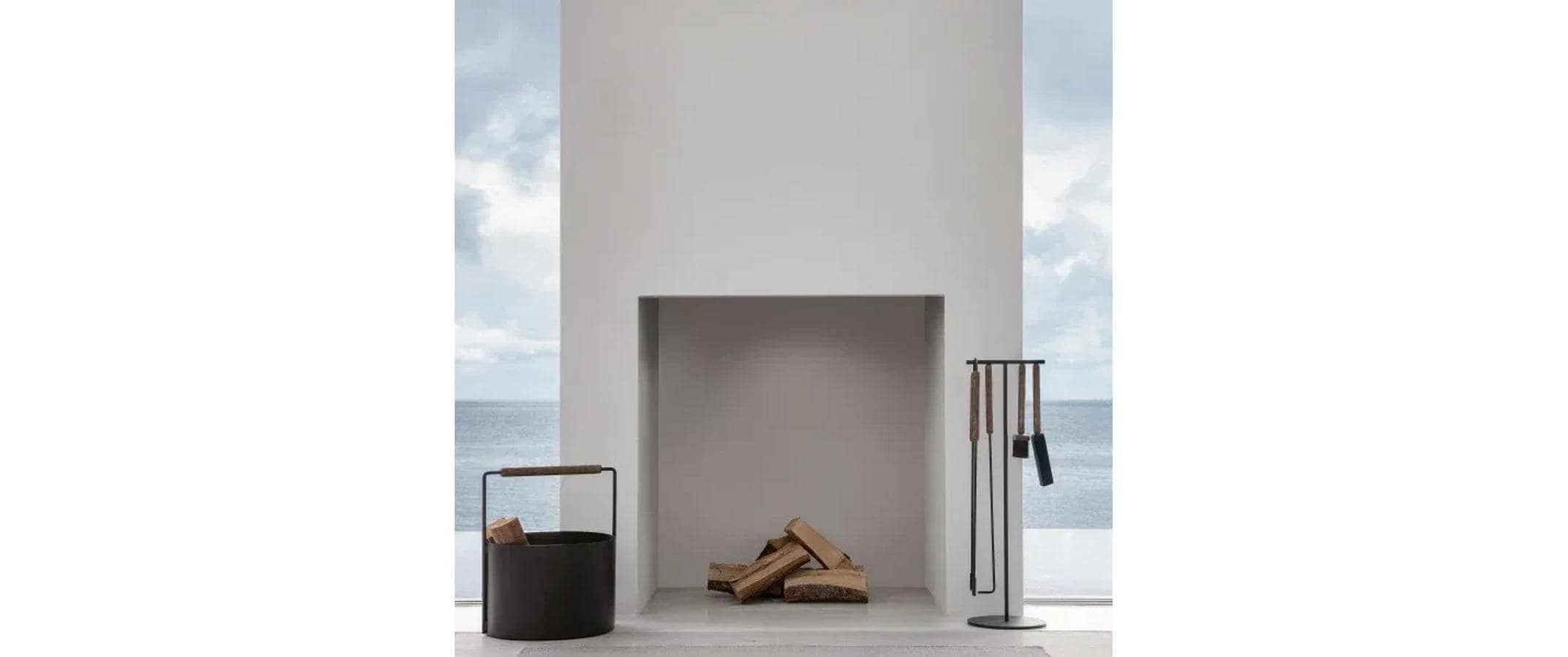 BLOMUS Garniture de cheminée »ASHI 5-teilig Stahl Eiche«