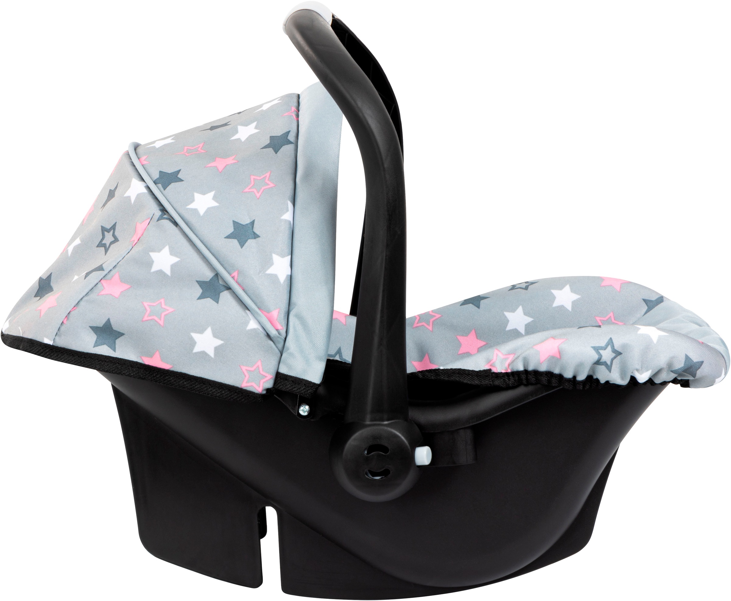 Bayer Puppen Autositz »rosa/goldfarben Schleife« mit Dach