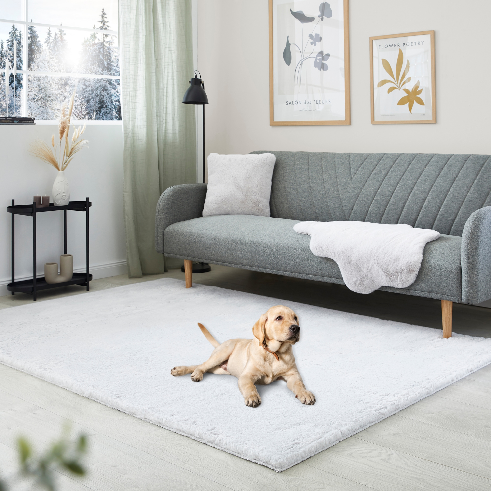 GOODproduct Hochflor-Teppich »Lugano« rechteckig 30 mm Höhe Kunstfell, Uni Farben, sehr weich & kuschelig