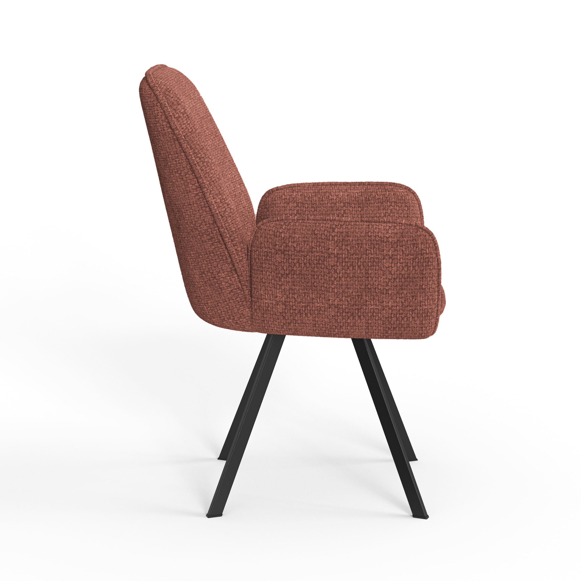 GOODproduct Armlehnstuhl »Mily Esszimmerstuhl, Polstersessel, Wohnstuhl, Essstuhl mit Armlehnen« (Set) 2 Stk.mit schwarz pulverbeschichteten Metallbeinen, gepolstert, modern