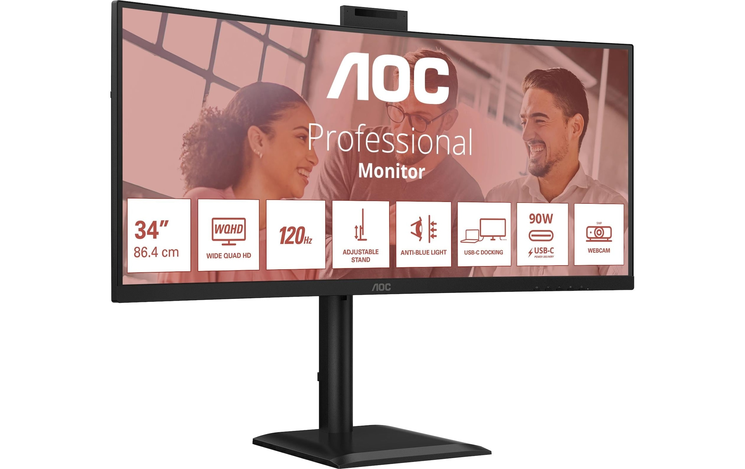 AOC Moniteur LED incurvé »CU34E4CW« 86,36 cm/34 ″  3440 x 1440 px 120 Hz