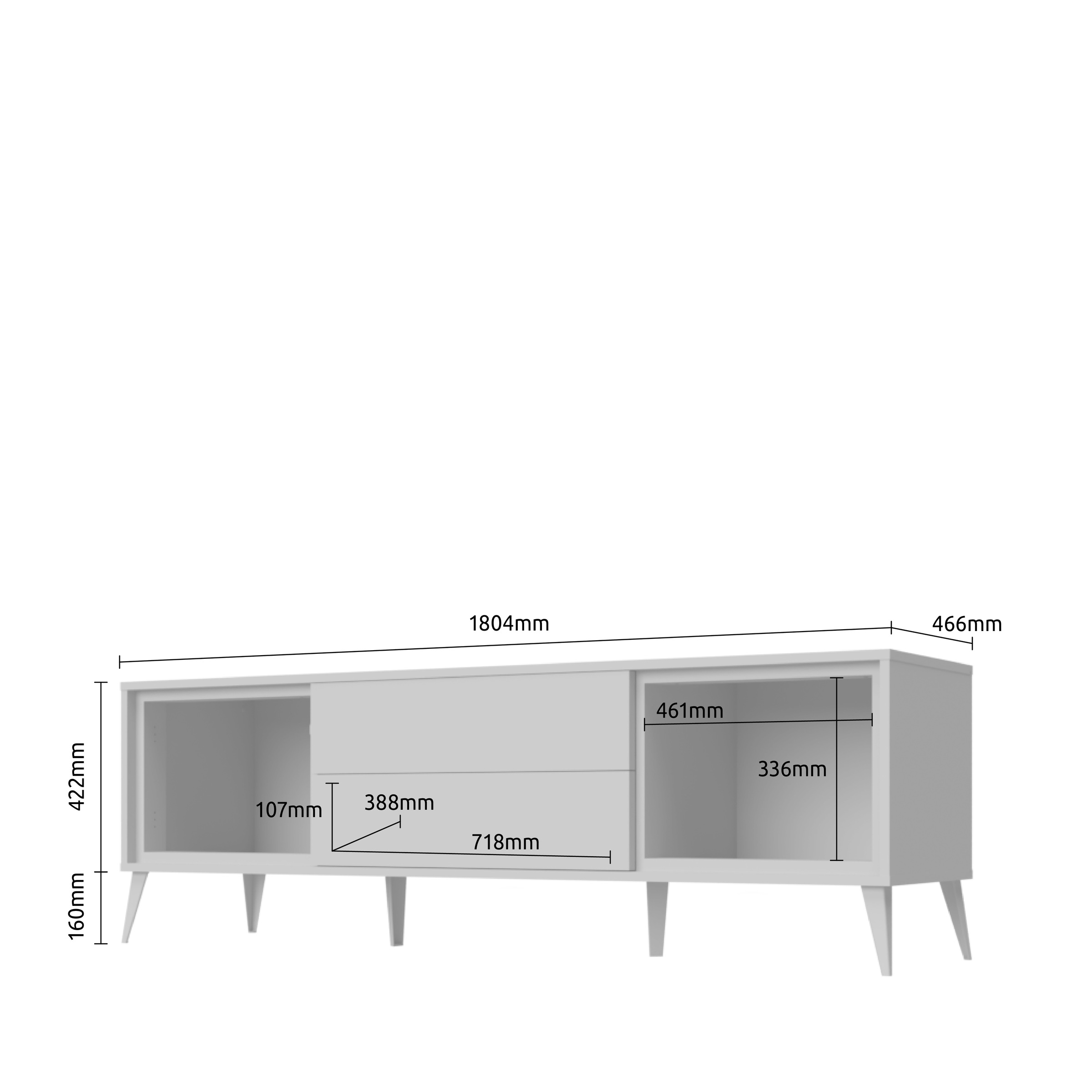GOODproduct TV-Board »Vida« (H/B/T): 58/180/47cm,  UV lackiert, hochglänzend, Soft-Close und Push-to-open Funktion