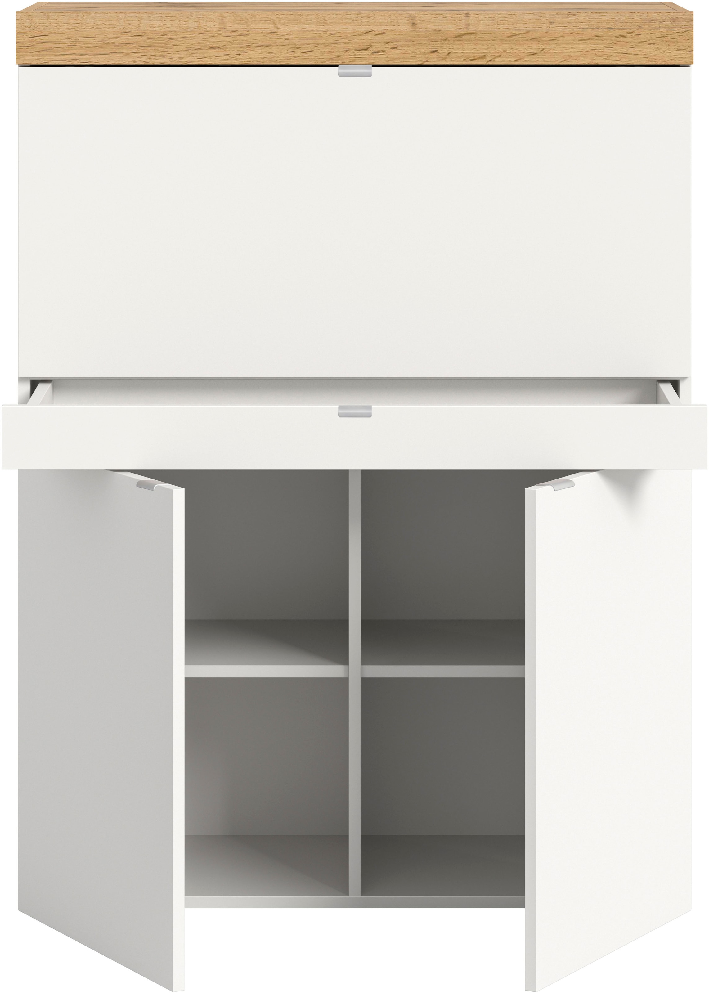 GOODproduct Secrétaire »MAMBO, Höhe 122cm, 2 Türen, 1 Schubkasten, 1 Klappe« Bureau pour télétravail, armoire PC, bureau, bureau