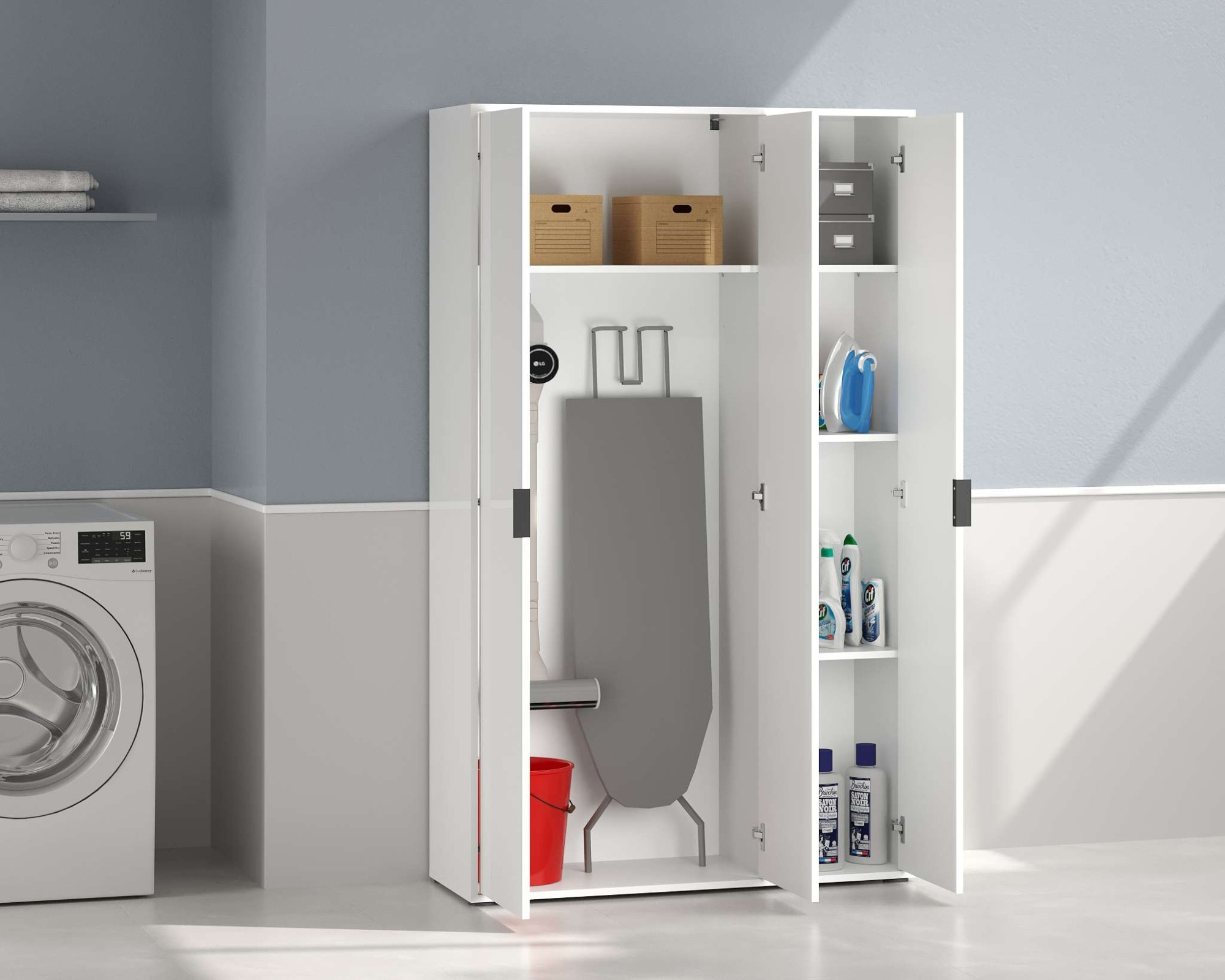 Home affaire Armoire multi-usages »JOLLY, Stauraumschrank , Breite 107 cm , Höhe 178 cm« 1 cuis tlg. 3 Türen,3 kleine ,1 grosser Einlegeboden- Schrank hochglanz lackiert