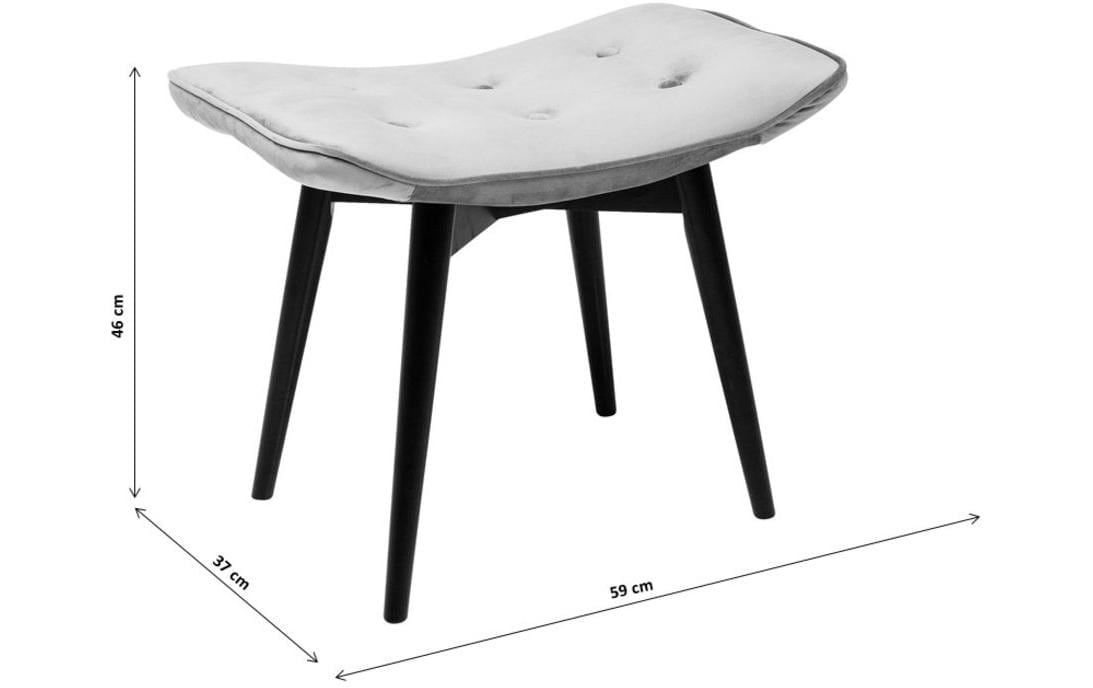 Kare Design Tabouret »Black Vicky Velvet 46 x 59 cm«