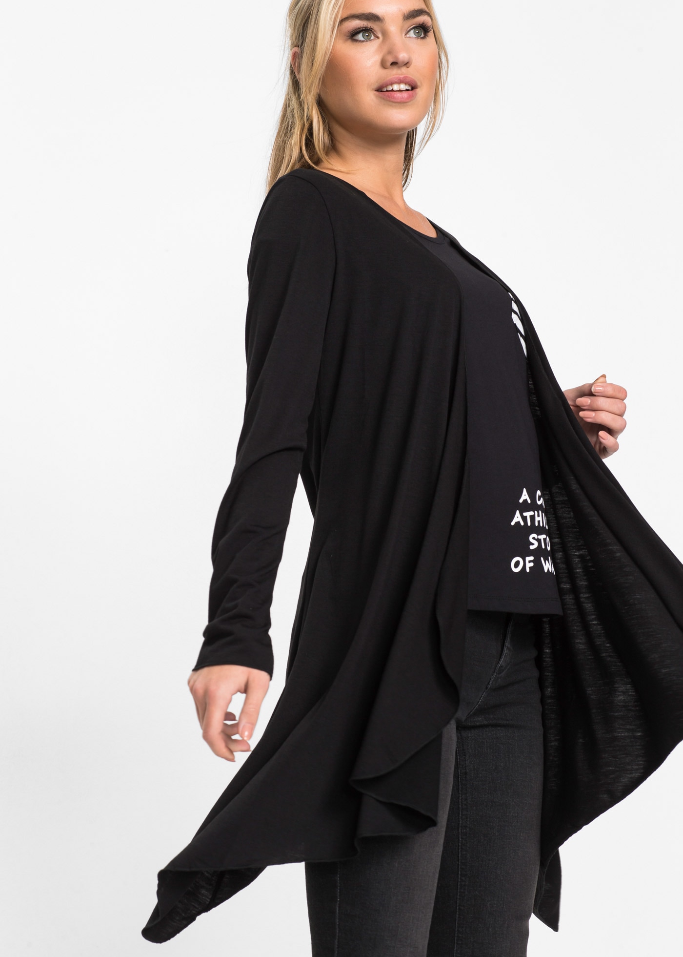 bonprix Veste chemise »Shirtjacke aus Viskose-Mischung« bequeme Passform, Zipfelsaum, aus Viskose-Mischung, Casual Stil