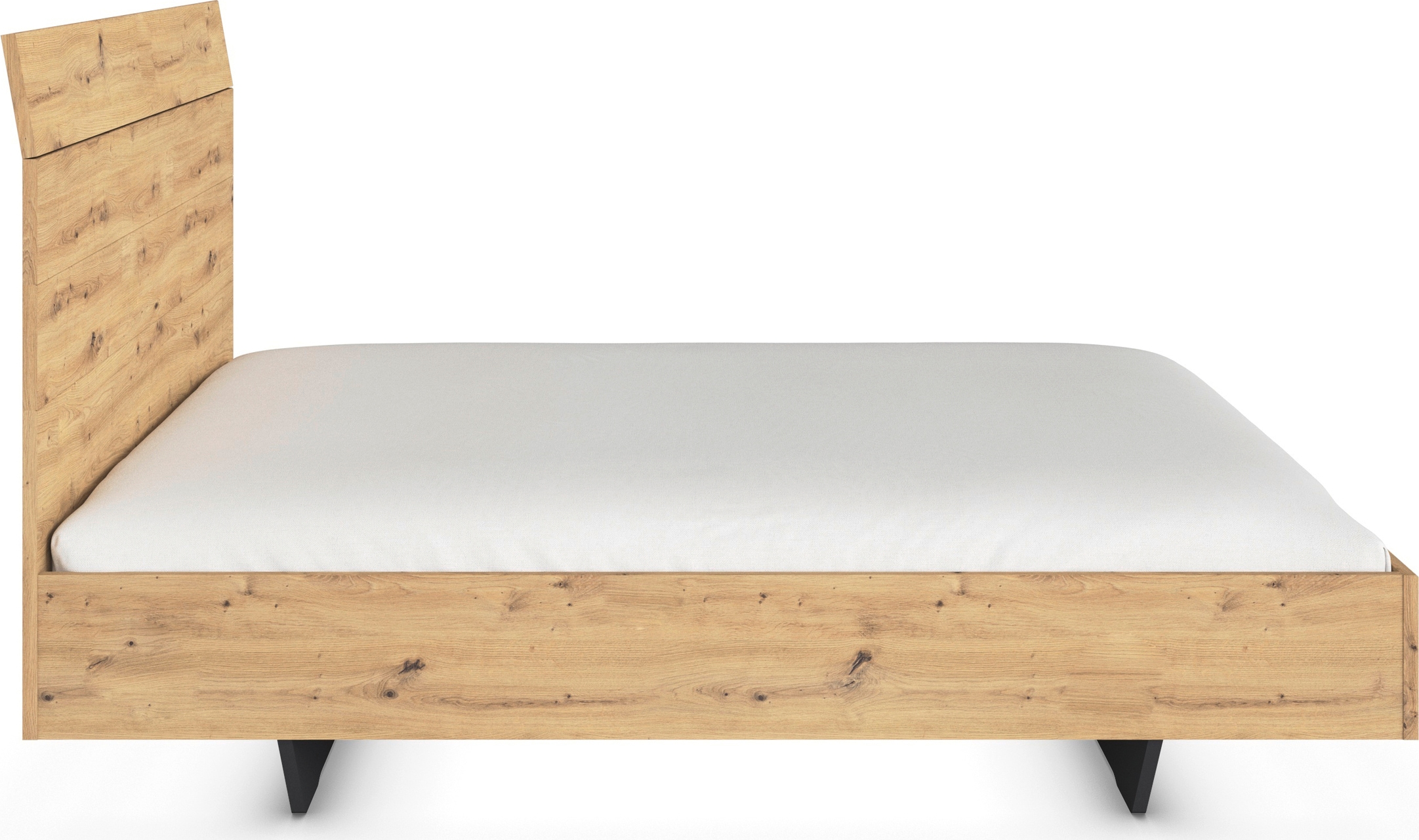 GOODproduct Lit futon »Bett Doppelbett Holzbett AGORDO« 180x200 cm,  avec dossier haut et effet flottant FABRIQUÉ EN ALLEMAGNE