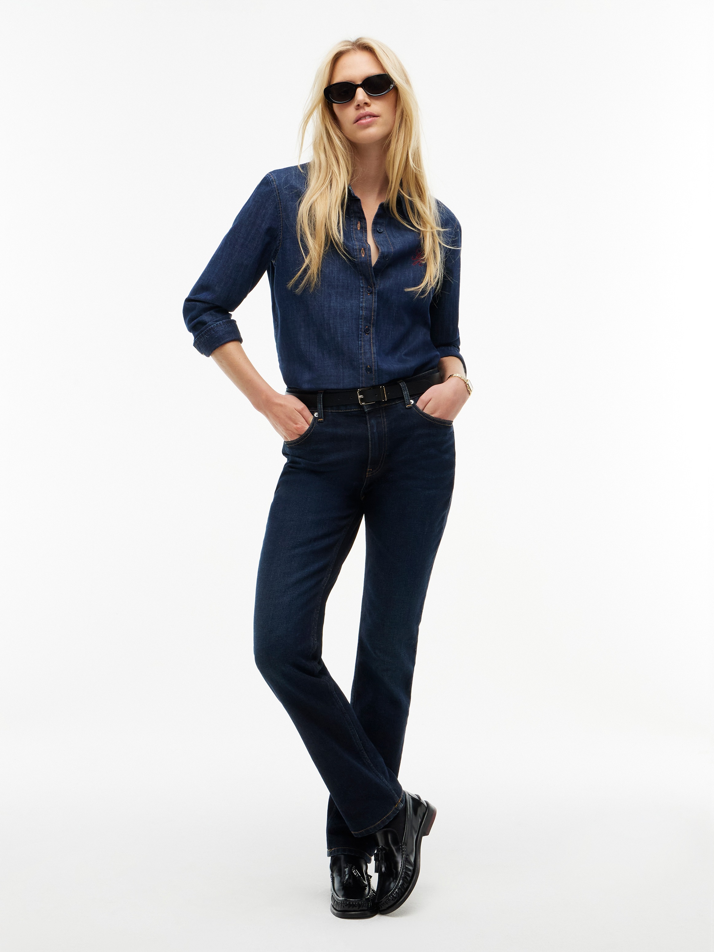 Tommy Hilfiger Jeans slim »HARLOW MID RISE SLIM ESSENTIAL« Mélange coton, coupe slim, taille moyenne