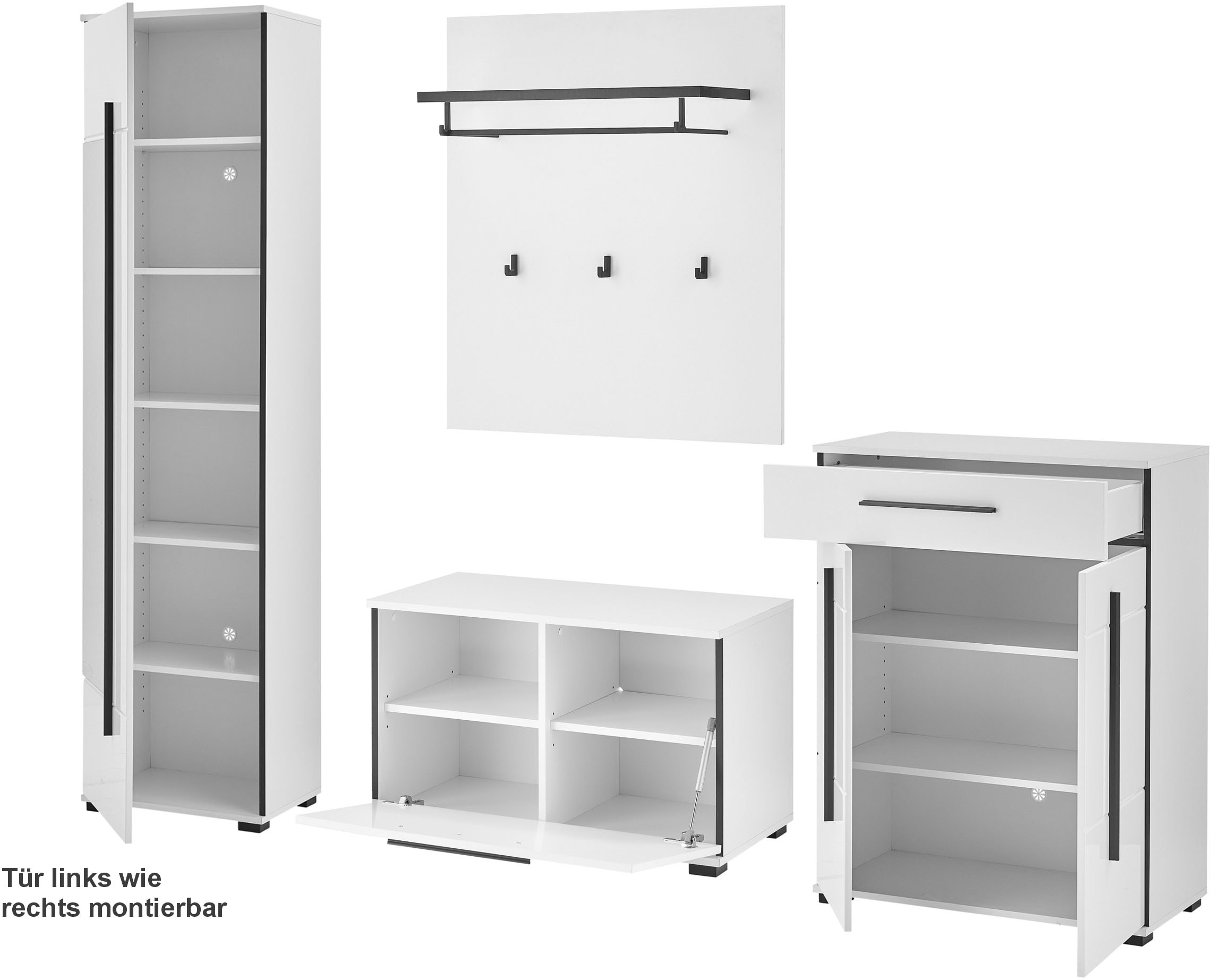 Home affaire Ensemble de vestiaires »Cantara, moderne Garderobe, Komplettset mit viel Stauraum« Ensemble complet, 4 cuis tlg.