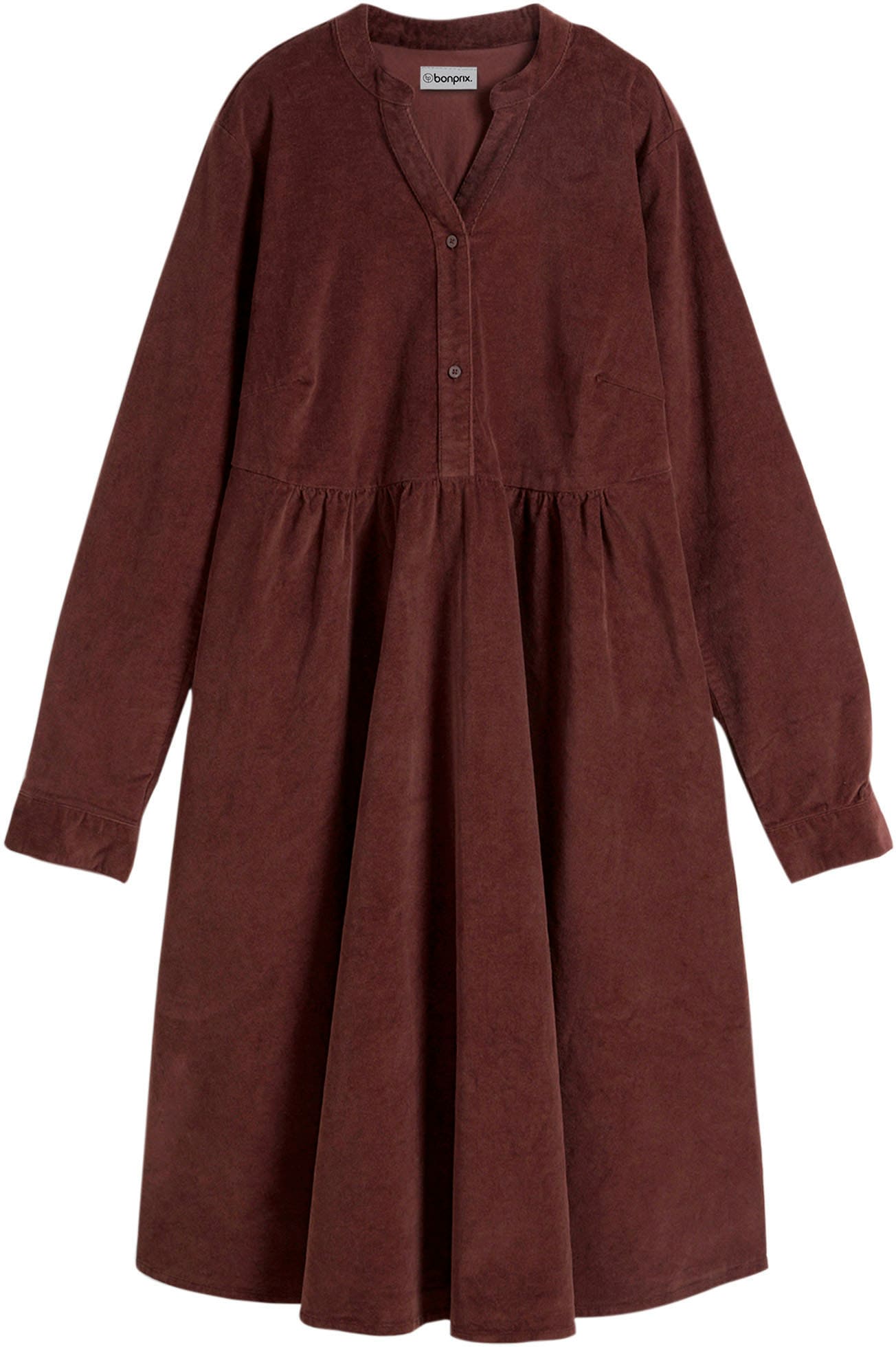bonprix Robe midi »Kleid aus Baumwollcord« für entspannten Look, aus weichem Baumwollcord, mit Elasthan-Anteil