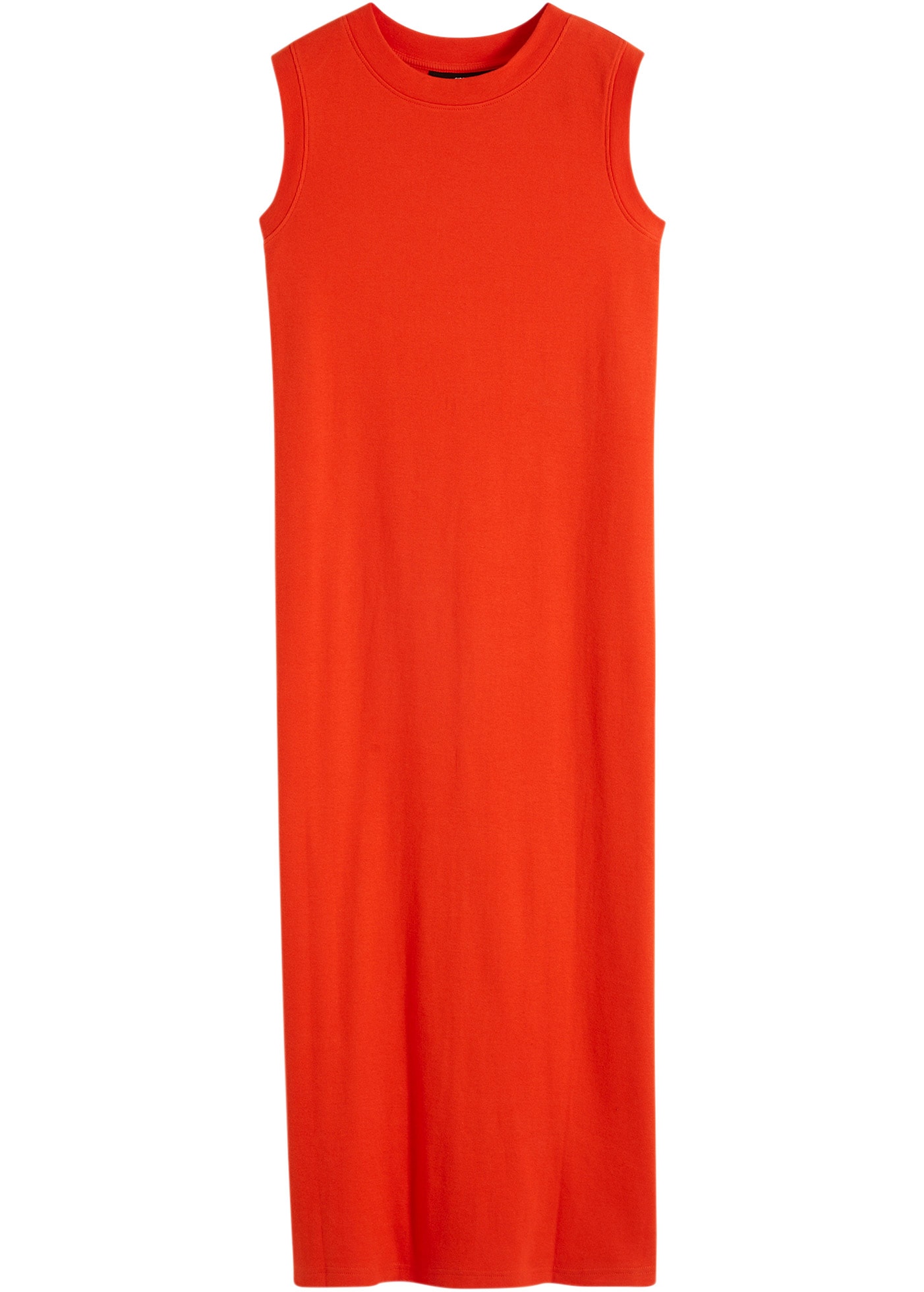 bonprix Robe en jersey aus Rippjersey, mit rundem geripptem Halsausschnitt, ohne Ärmel