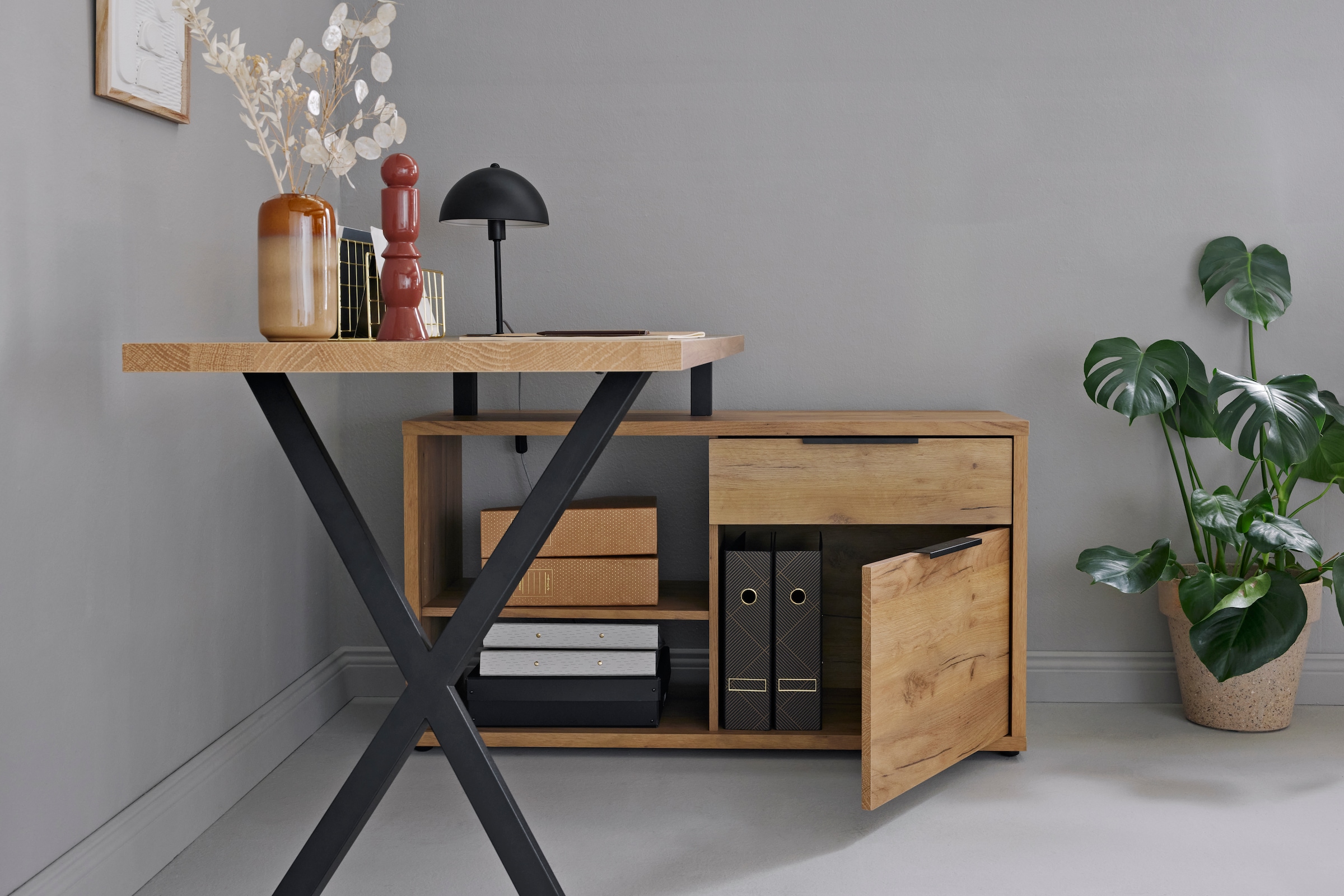 Jahnke Schreibtisch »X-TRA C 145 E« 1 Stk. tlg. Eckschreibtisch, wechselseitig montierbar, X-Gestell