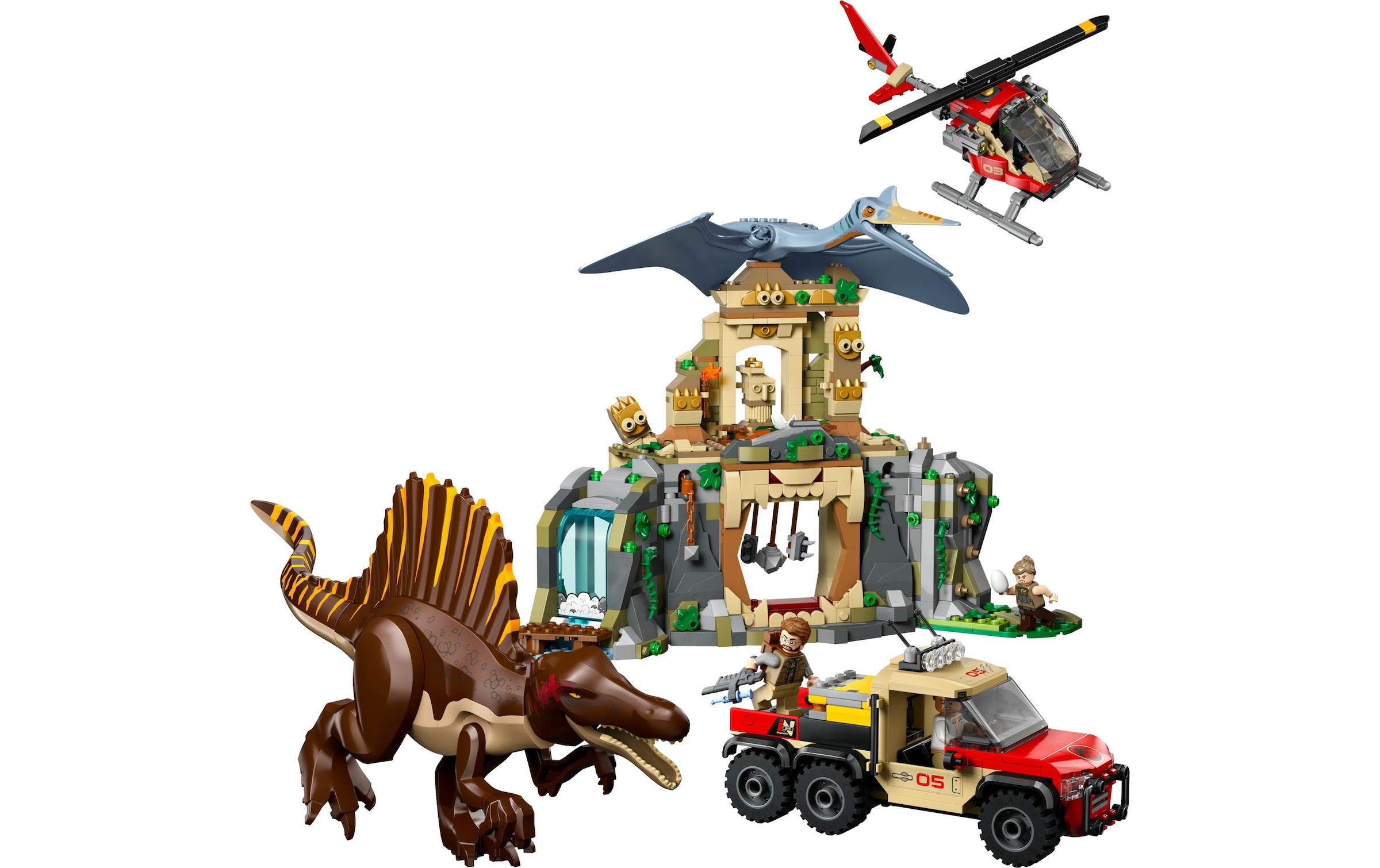 LEGO® Briques de jeu »Jurassic World Spinosaurier und Quetzalcoatlus: Hubschrauber«