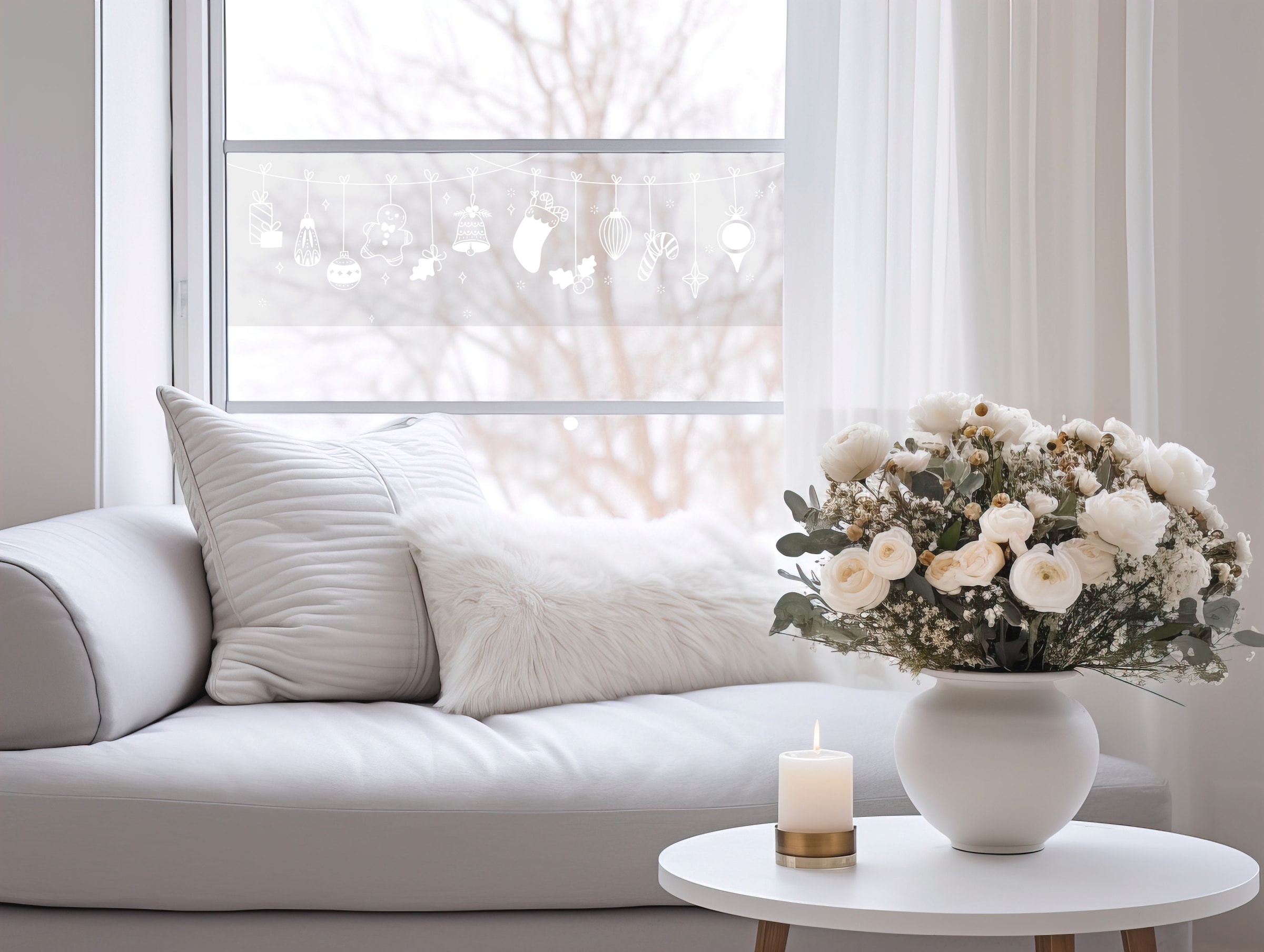 GARDINIA Film pour fenêtre »Statische Deko-Folie X-Mas Girlande halbtransparent 20 x 150 cm« 1 cuis halbtransparent statisch haftend halbtransparent