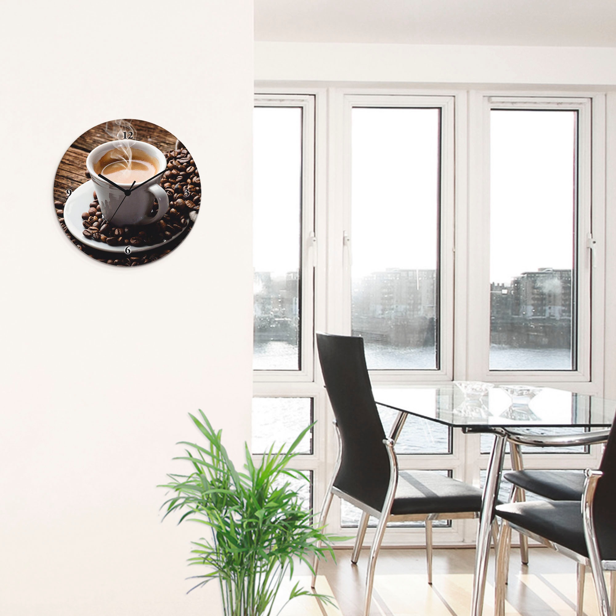 Artland Wanduhr »Heisser Kaffee - dampfender Kaffee« wahlweise mit  Quarz- oder Funkuhrwerk, lautlos ohne Tickgeräusche