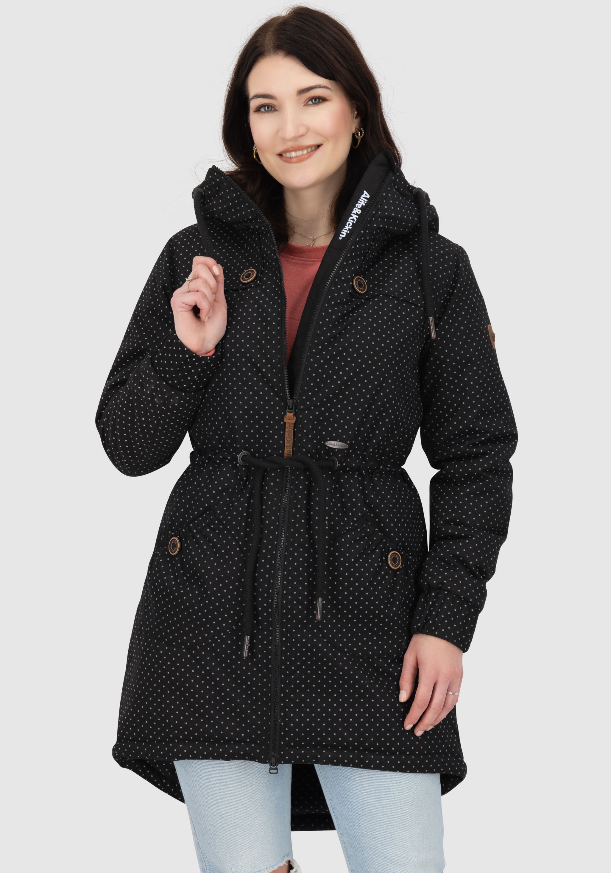 Alife & Kickin Veste d'extérieur »CHARLOTTEAKB« mit Kapuze gefütterter Parka, Kapuzenjacke durch Bindeband tailliert