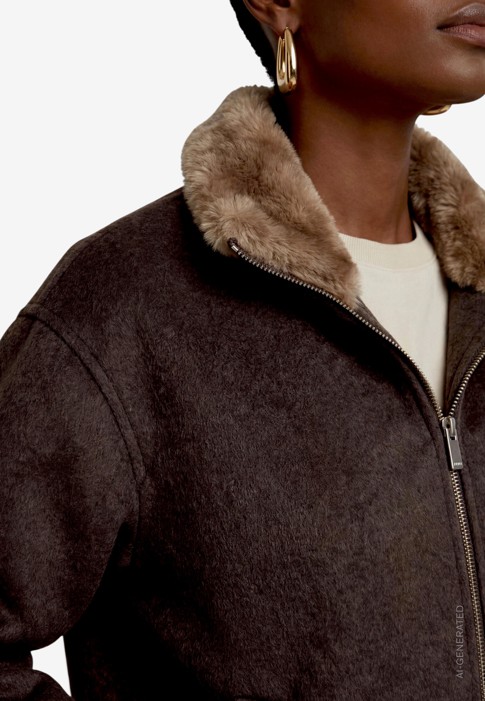 Zero Blouson ohne Kapuze mit Kunstfellkragen