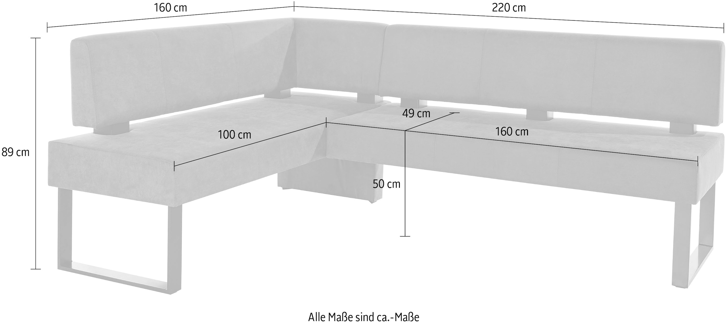 GOODproduct Banc d'angle »Oliver mit Metallgestell, Küchenbank« différents revêtements velours pour banc de salle à manger OTTOs Choice