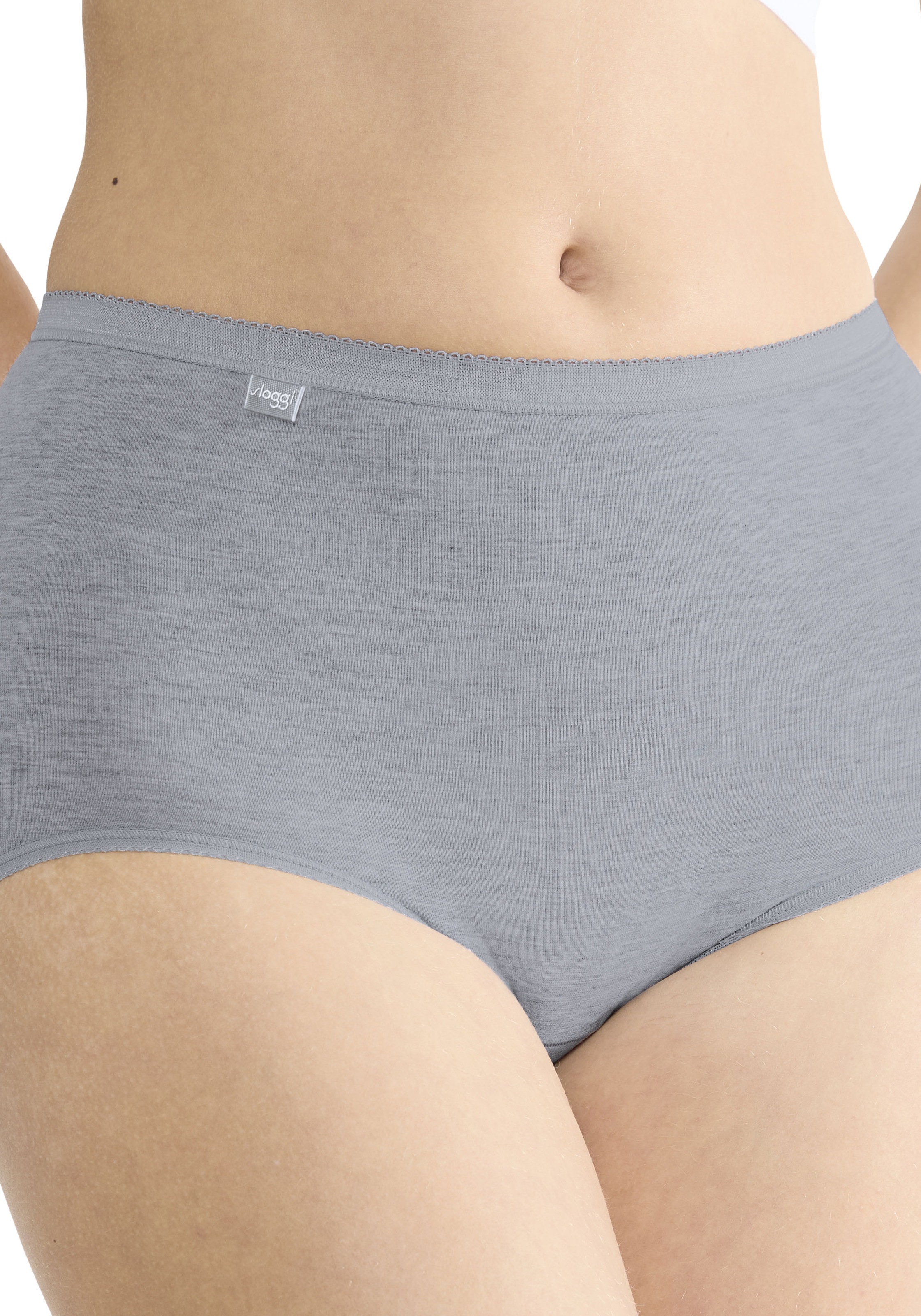 sloggi Maxislip »Basic+« 4er Pack,  Baumwollmischung, weiche Nähte, hohe Taille, elastisch