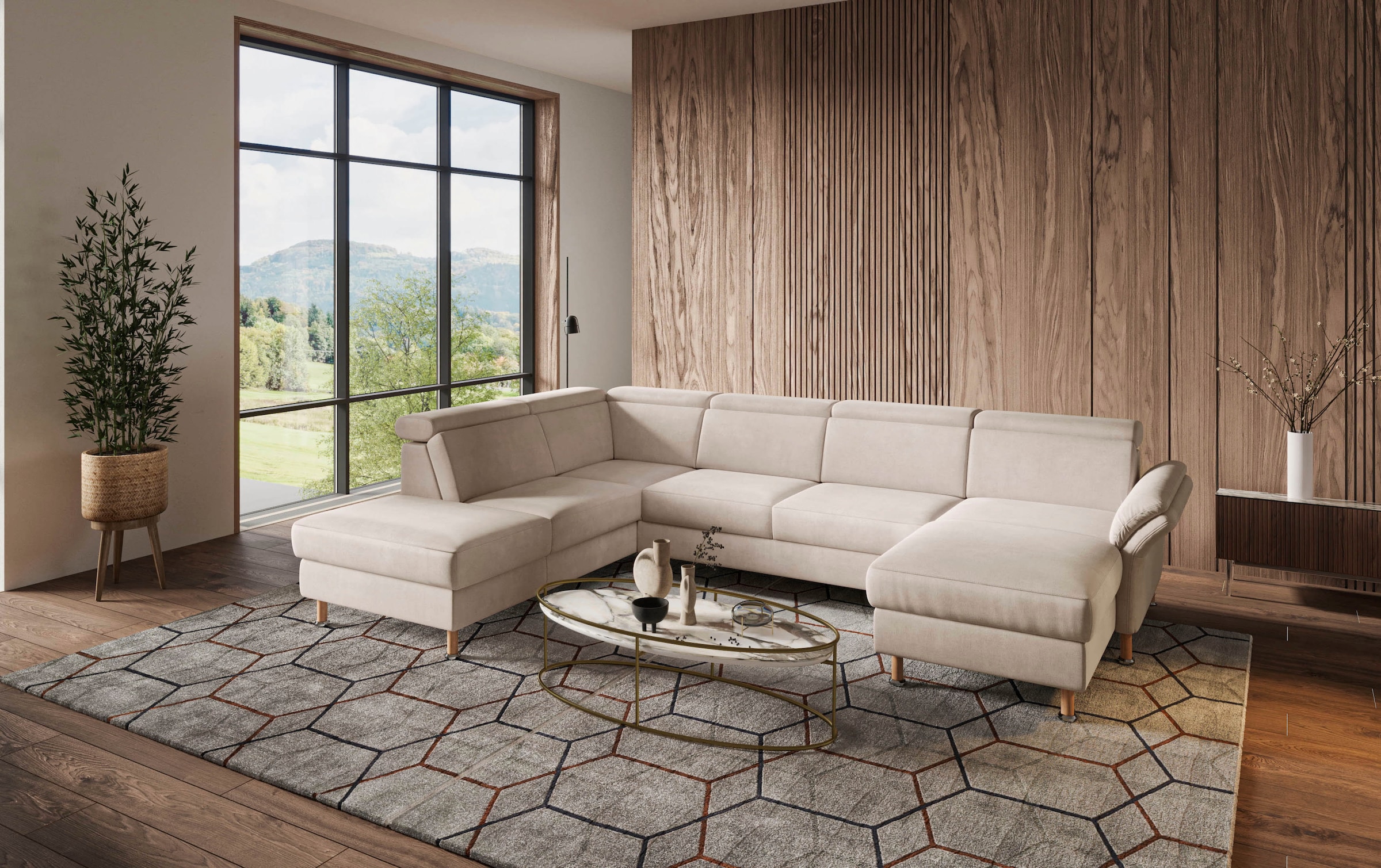 Home affaire Wohnlandschaft »Calypso U-Form« wahlweise mit motorischer Relaxfunktion