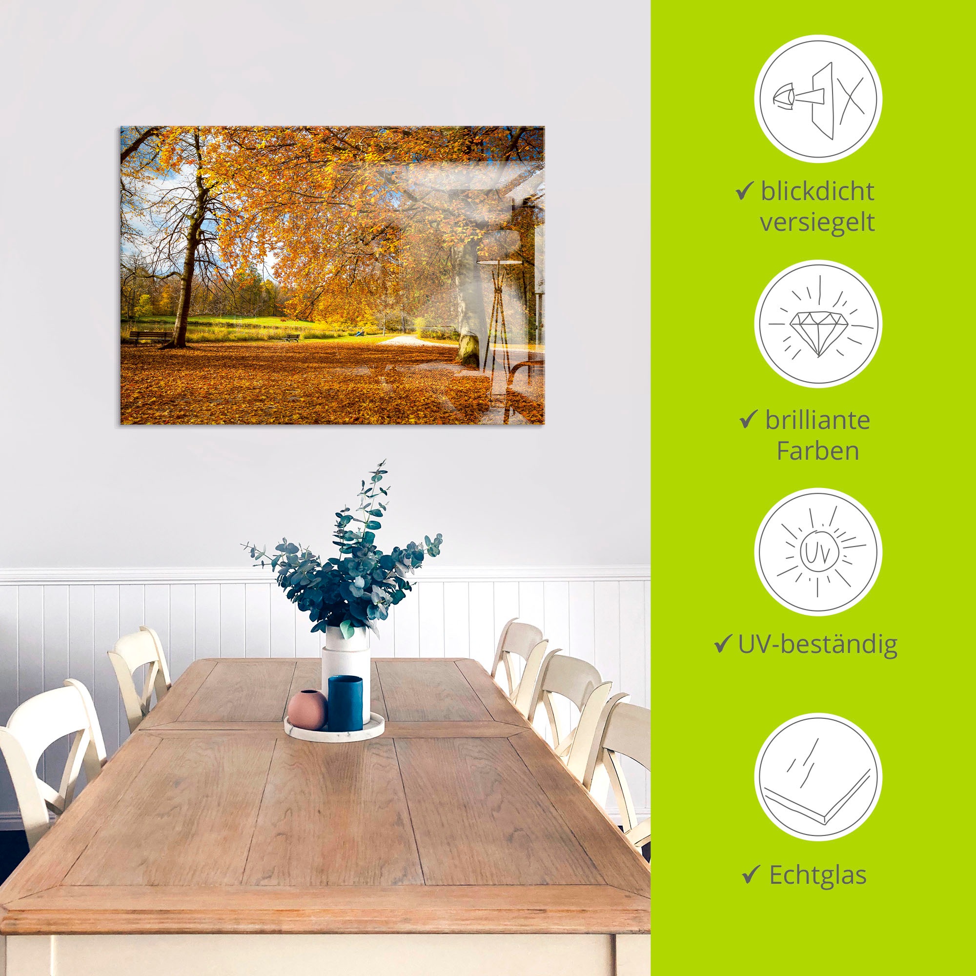 Artland Tableau en verre »Herbst bei Schlosses Nymphenburg« 1 cuis tlg. in verschiedenen Grössen