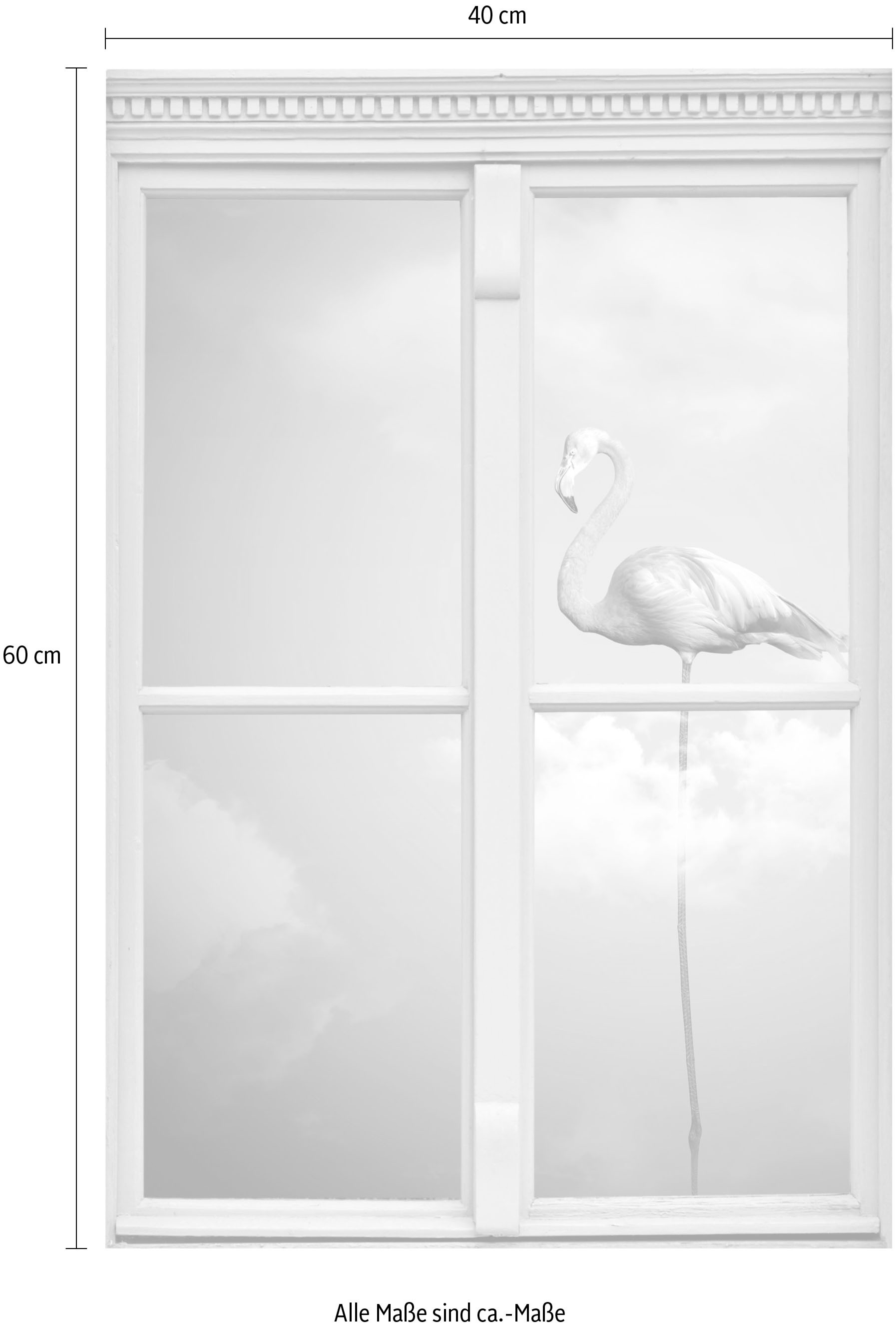 queence Wandsticker »Flamingo« Wandsticker, Wandbild, selbstklebend, 3D, Fenster