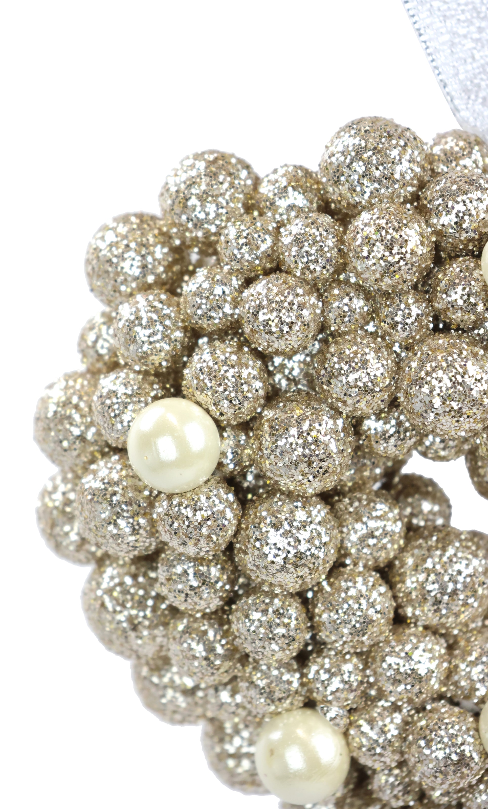 I.GE.A. Kunstkranz »Perlenherz zum Hängen« 2er Set Glänzend Deko-Herz Weihnachtsdeko Türkranz Hochzeitsdeko