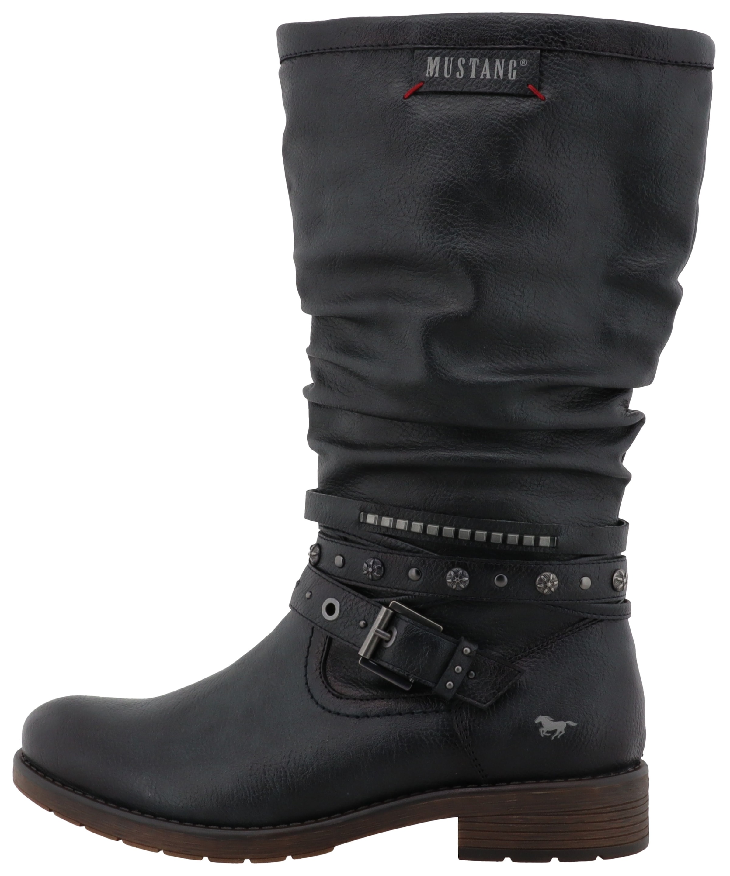 Mustang Shoes Bottes d'hiver »Elfi«  bottes avec lanières décoratives et talon bloc