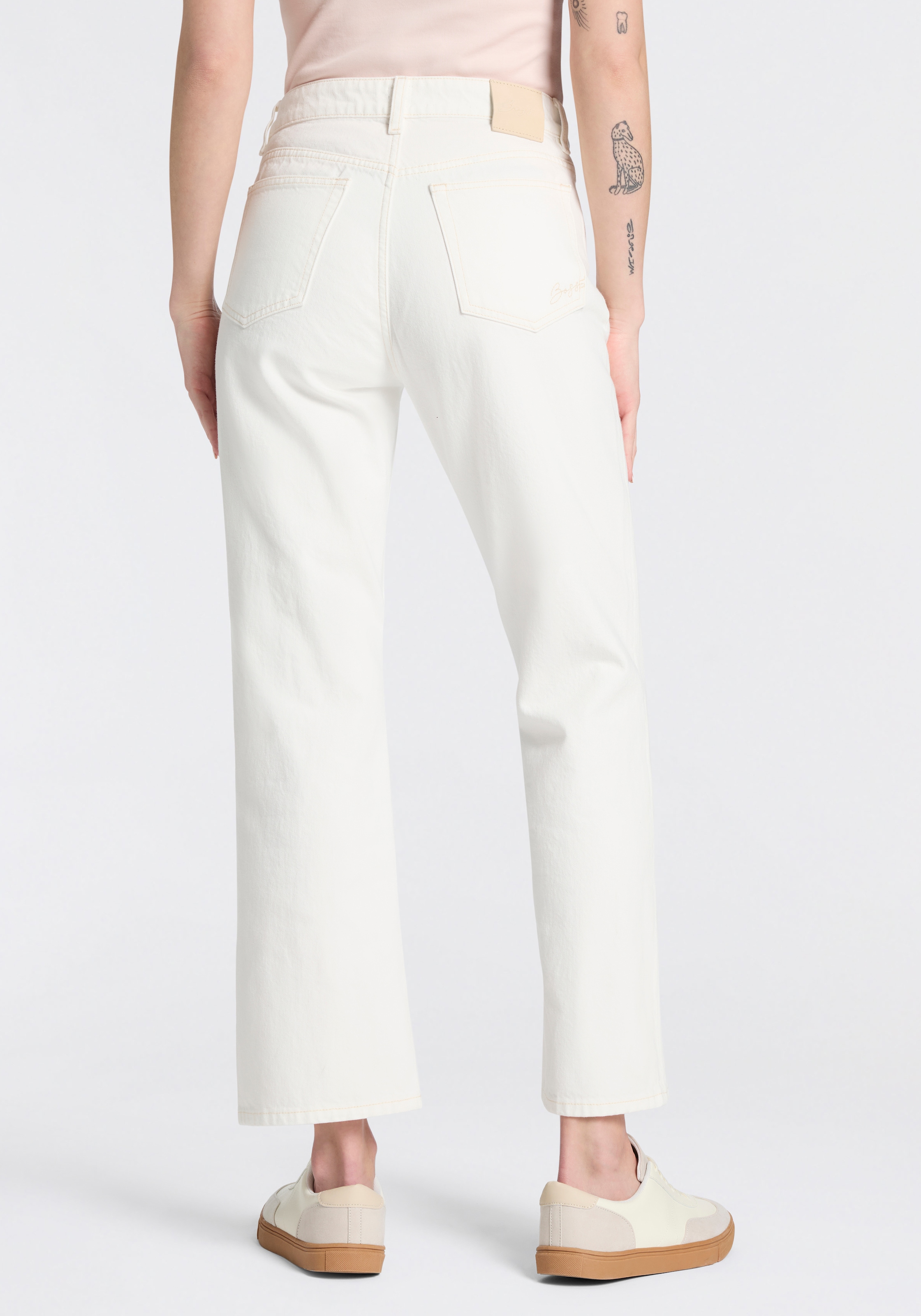 BOSS ORANGE Straight-Jeans »ADA CROP HR Premium Damenmode« in cropped Länge, High Waist