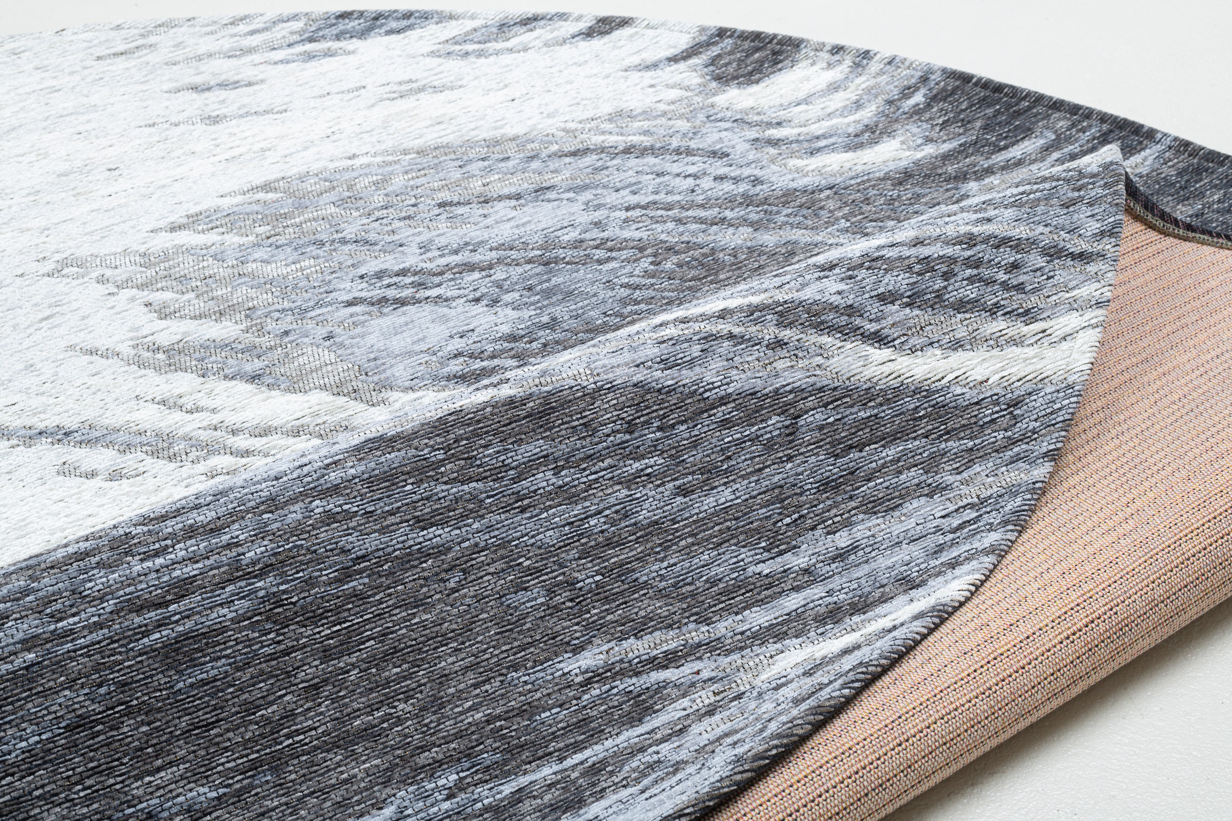 Sansibar Teppich »Keitum 032« rund 3 mm Höhe Flachgewebe, modernes Design, Motiv Brandung & Wellen