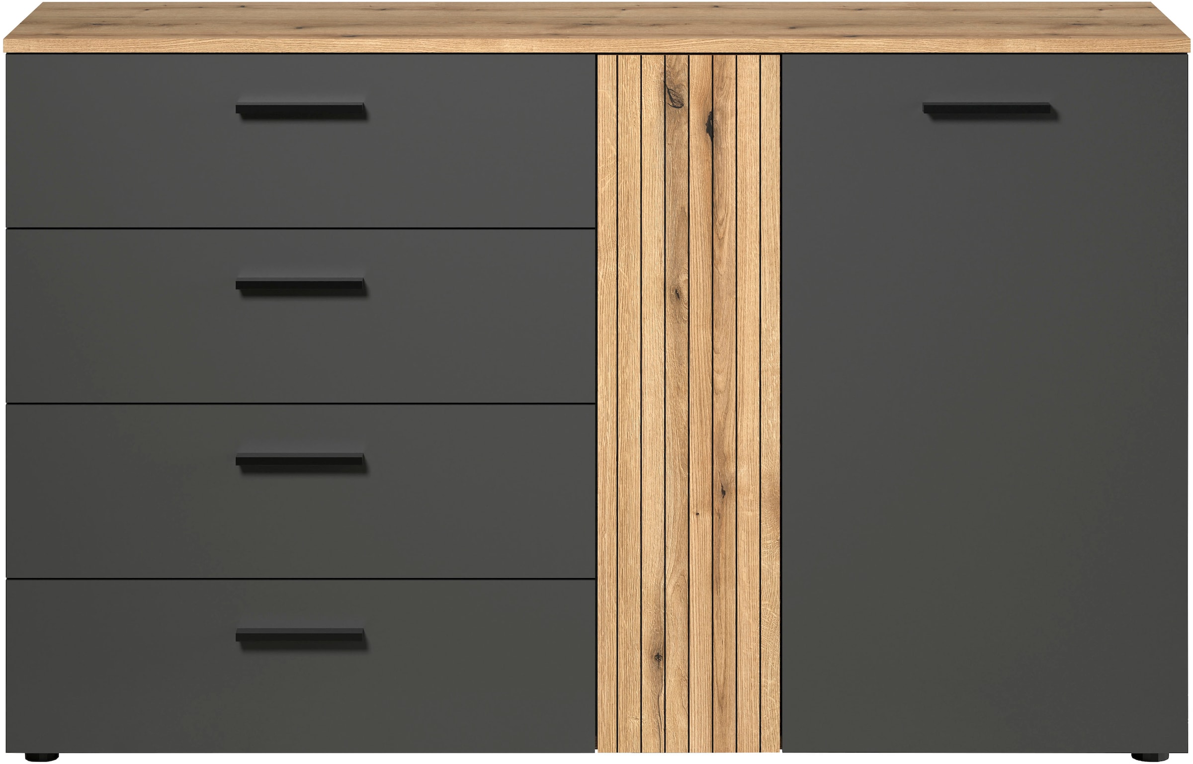 Home affaire Commode »Estepona« 1 cuis tlg. Sideboard mit voll ausziehbaren Schubladen - (B/T/H) 139/38/86 cm