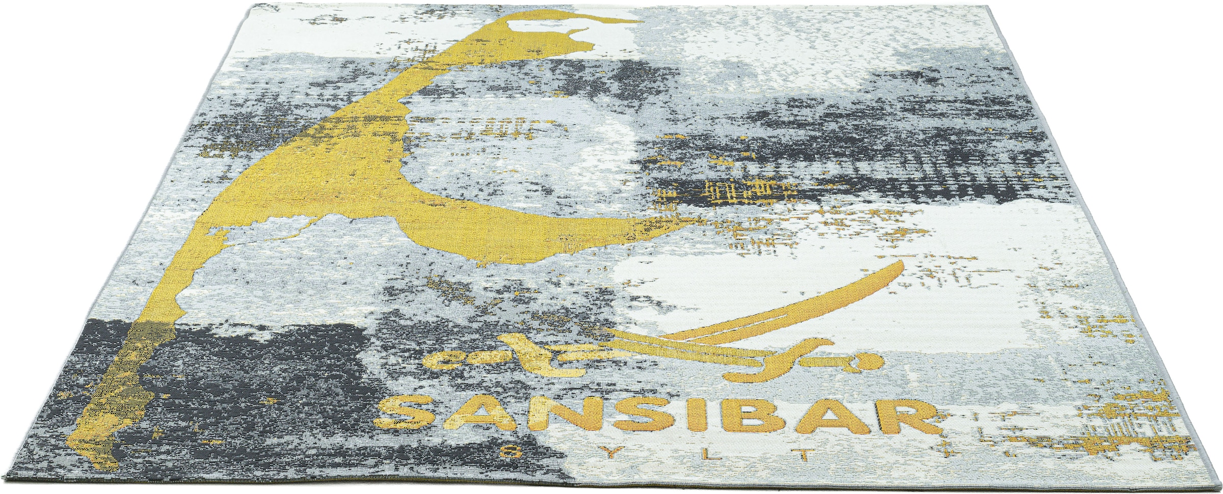 Sansibar Tapis »Rantum Beach SA-028« Rectangulaire 3 mm Höhe tissu plat, design moderne, motif Sylt, adapté intérieur et extérieur