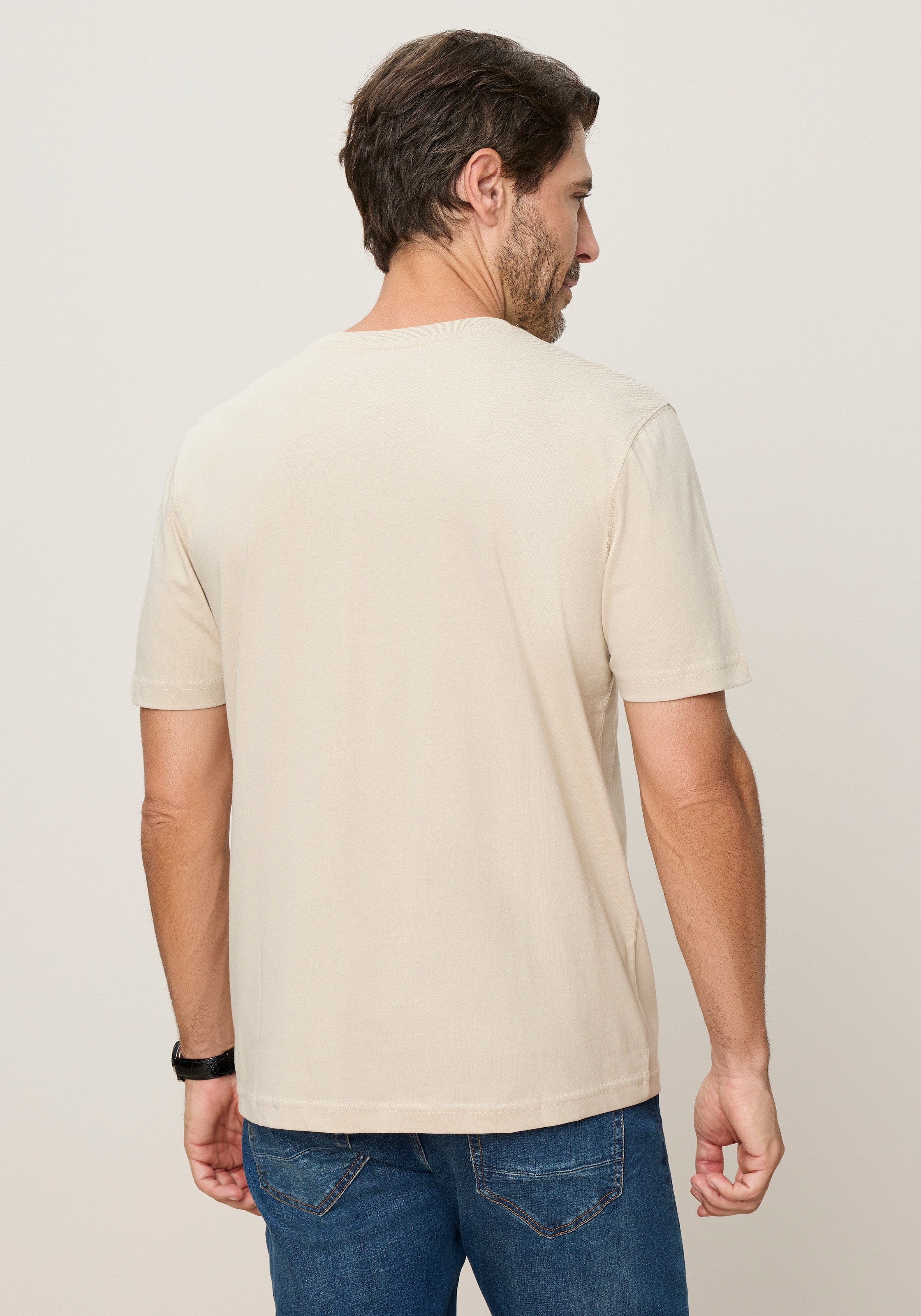 Man's World Rundhalsshirt 5er-Pack,  Kurzarm,  Regular Fit,  unifarben,  Rundhals,  aus Baumwolle