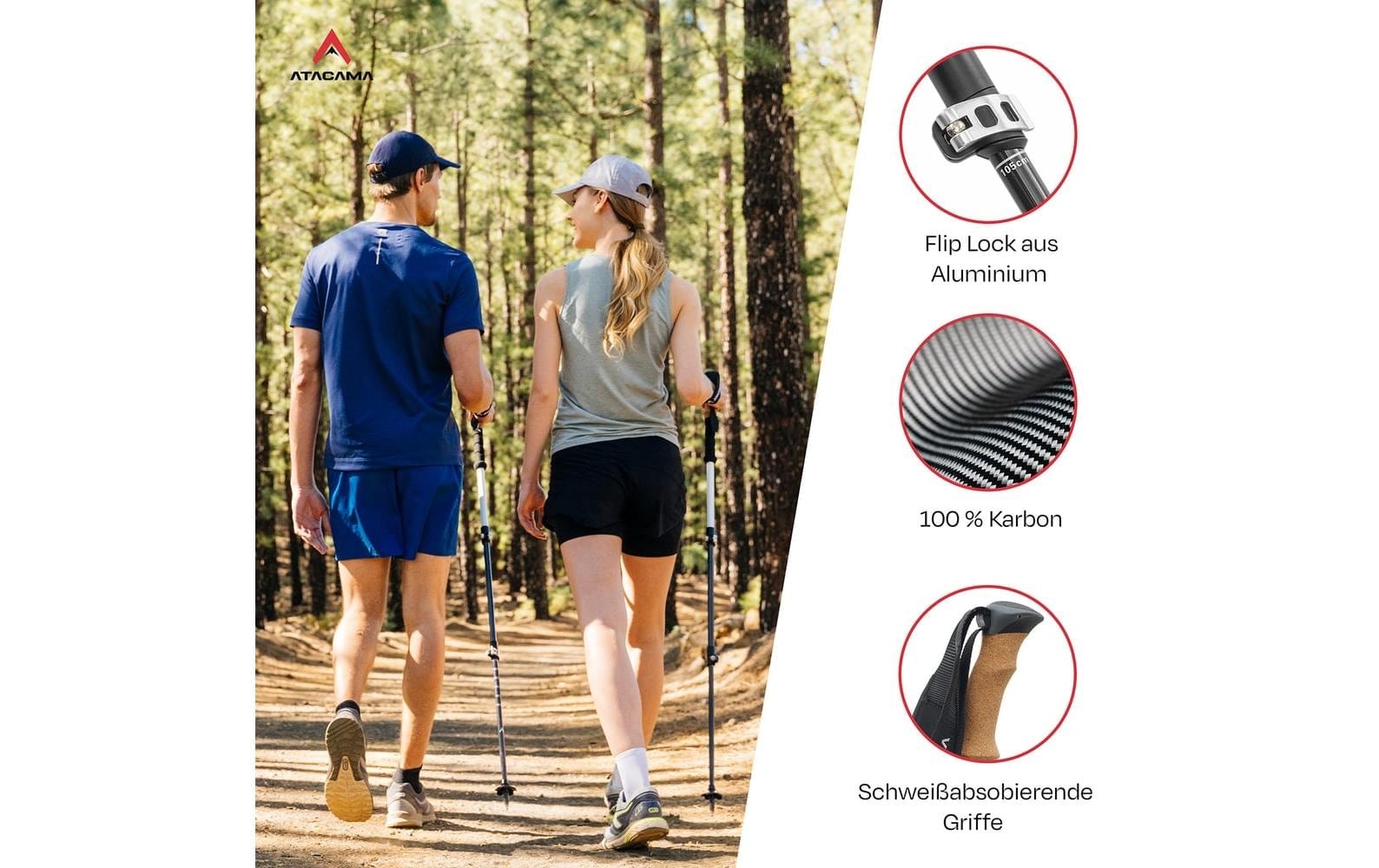   Teleskopstöcke »Wandestöcke Atacama 13-tlg. 110-135 cm«