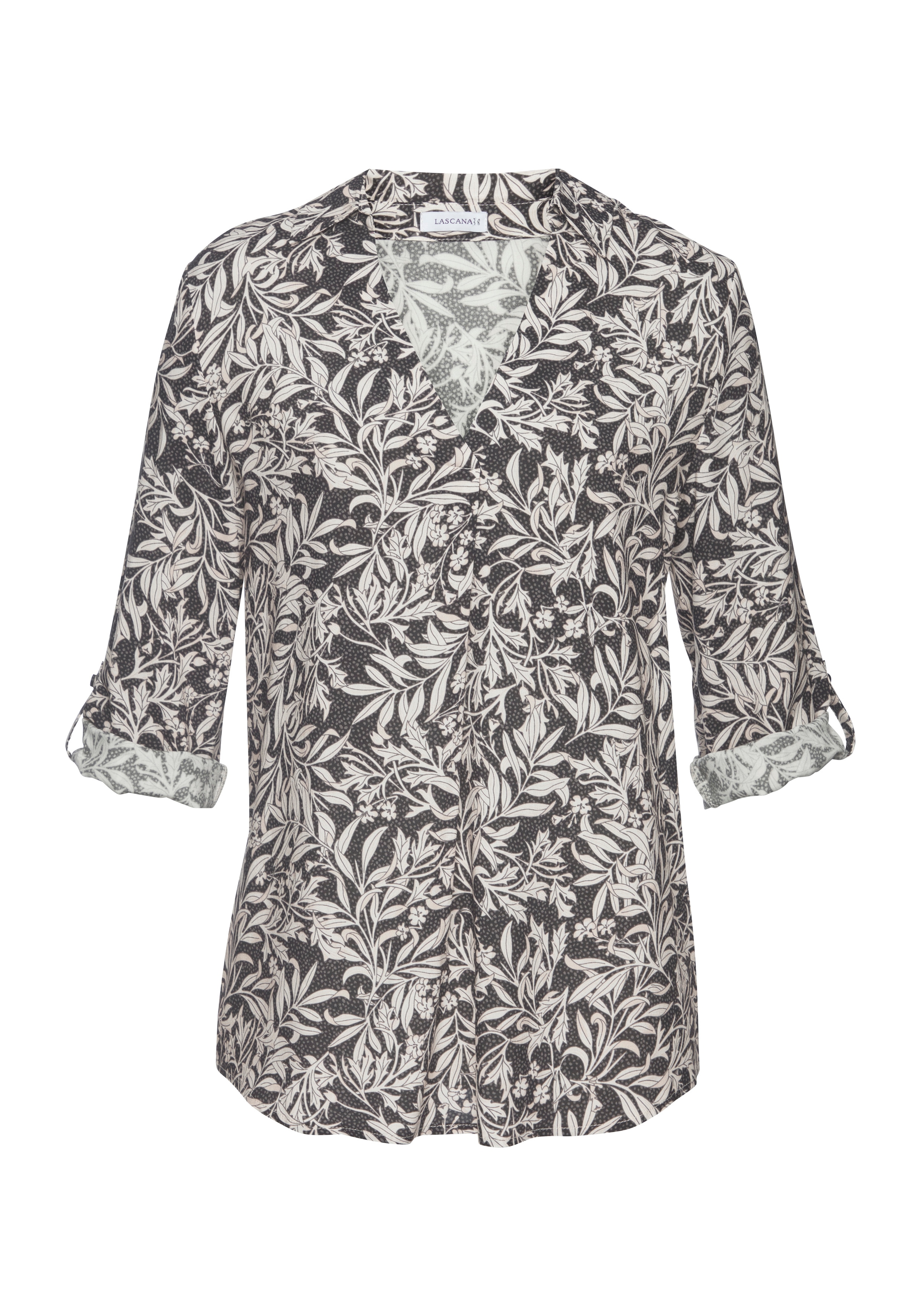 LASCANA Blouse à enfiler avec imprimé intégral et manches 3/4, blouse élégante pour femmes