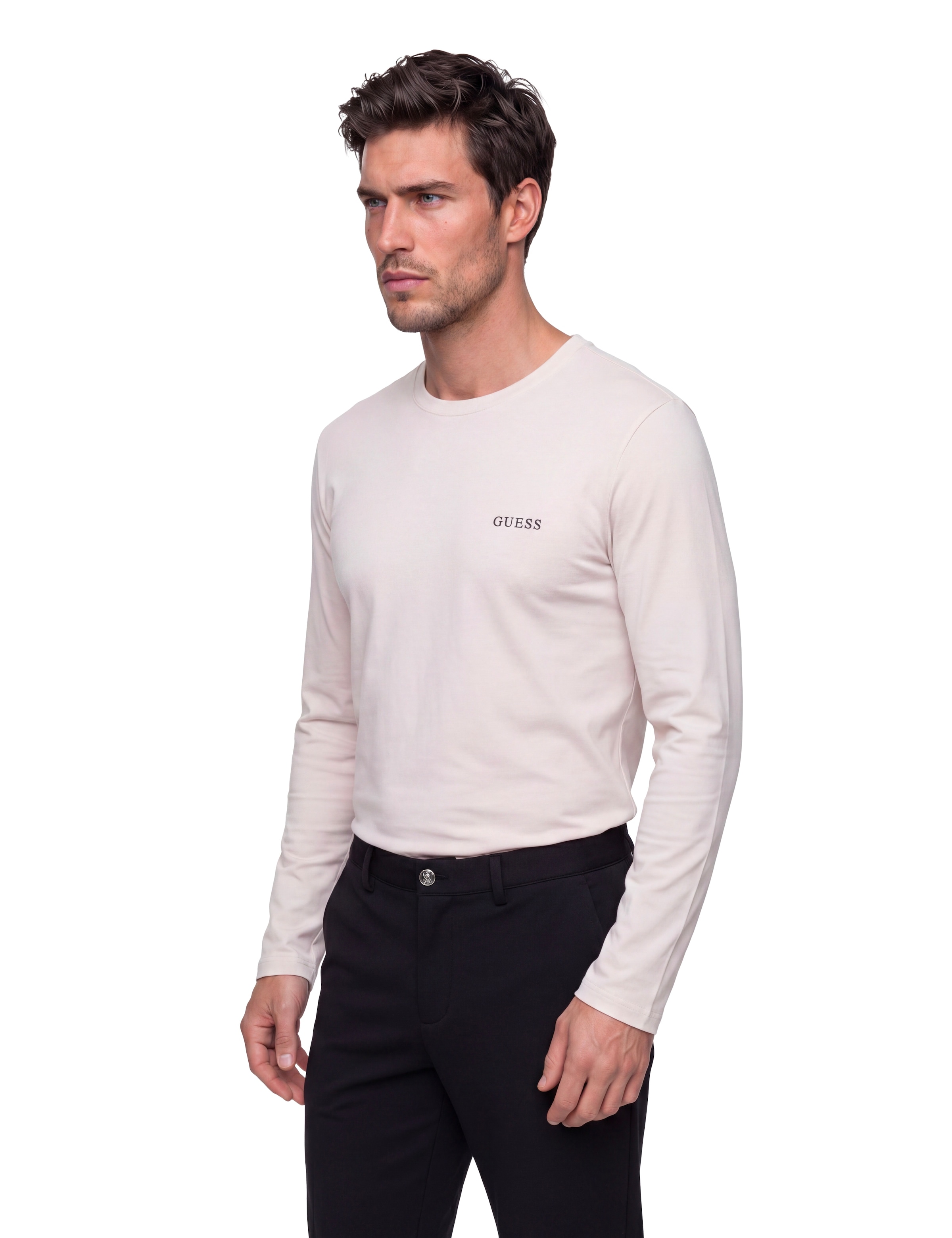 Guess T-shirt à manches longues »TEE CN LS 3 PACK« Paquet, 3 aus reiner Baumwolle
