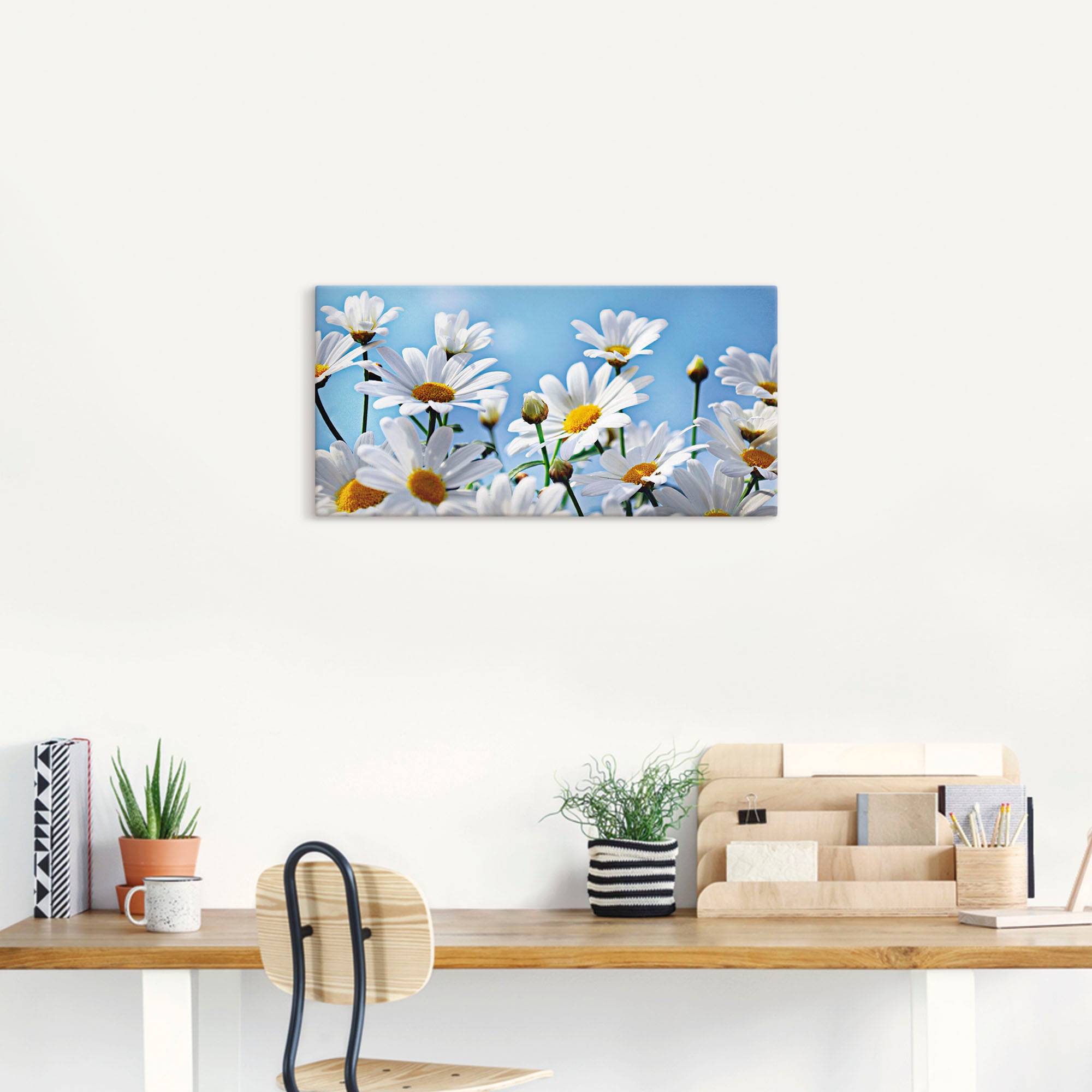 Artland Leinwandbild »Blumen - Margeriten« Blumen 1 Stk. tlg. auf Holzrahmen gespannt