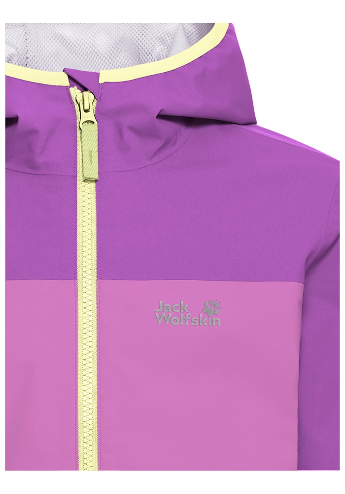 Jack Wolfskin Regenjacke »ADVENTURETRIBE 2L JKT K« atmungsaktiv, wasserdicht, mit Reissverschluss, normale Länge