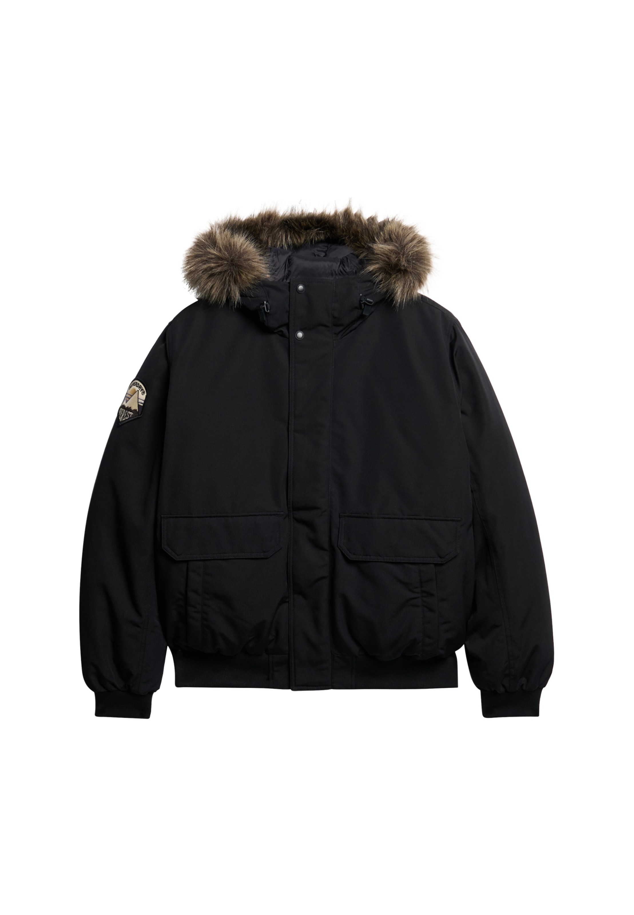 Superdry Steppjacke »EVEREST FAUX FUR BOMBER JACKET« mit Kapuze