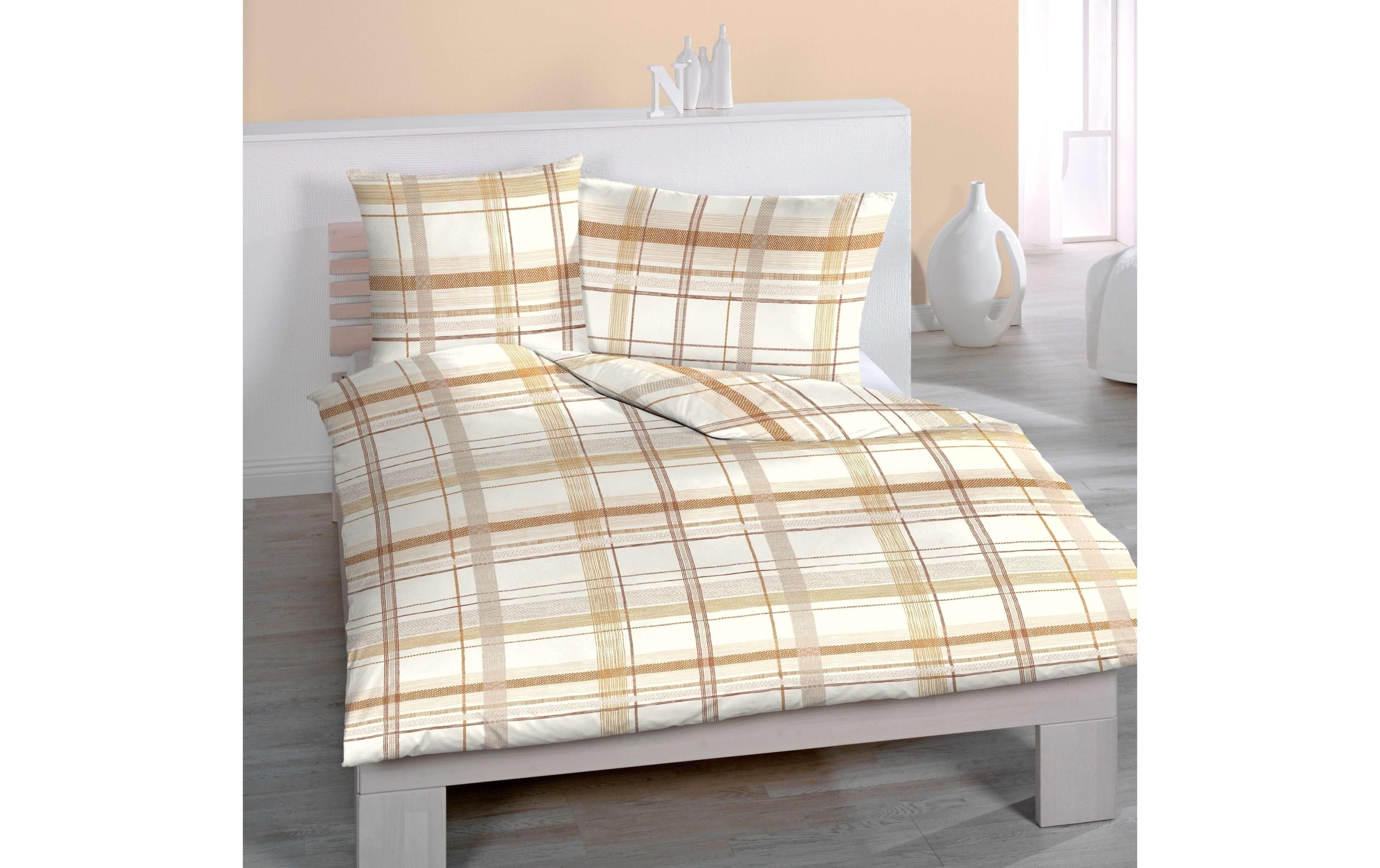 HOME FASHION Kissenbezug »Home Fashion Kopfkissenbezug Flanell Karo 65 x 100 cm«