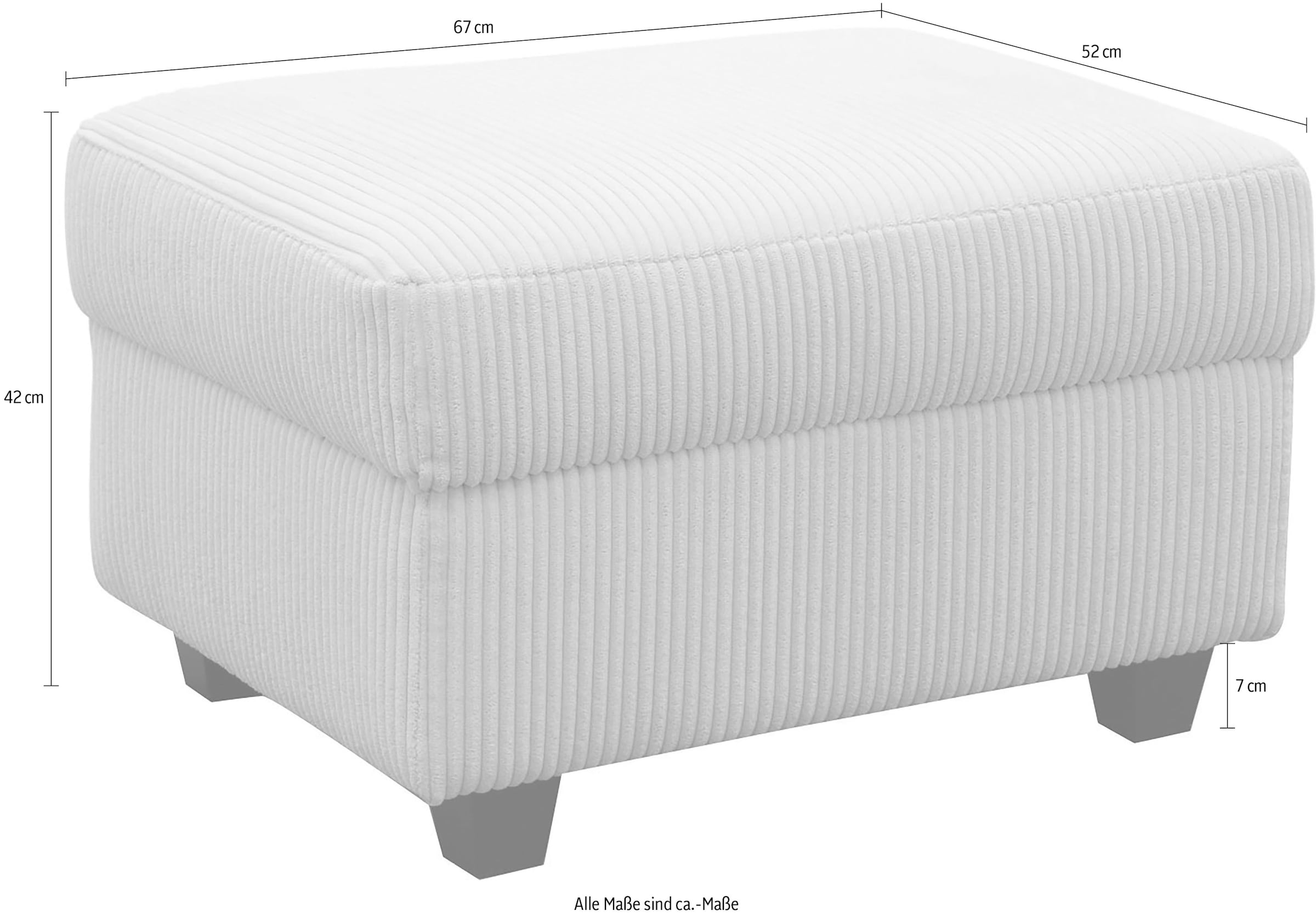 GOODproduct Tabouret »Faxe« Pouf rembourré assorti au canapé, largeur 67 cm, combinaison personnalisable