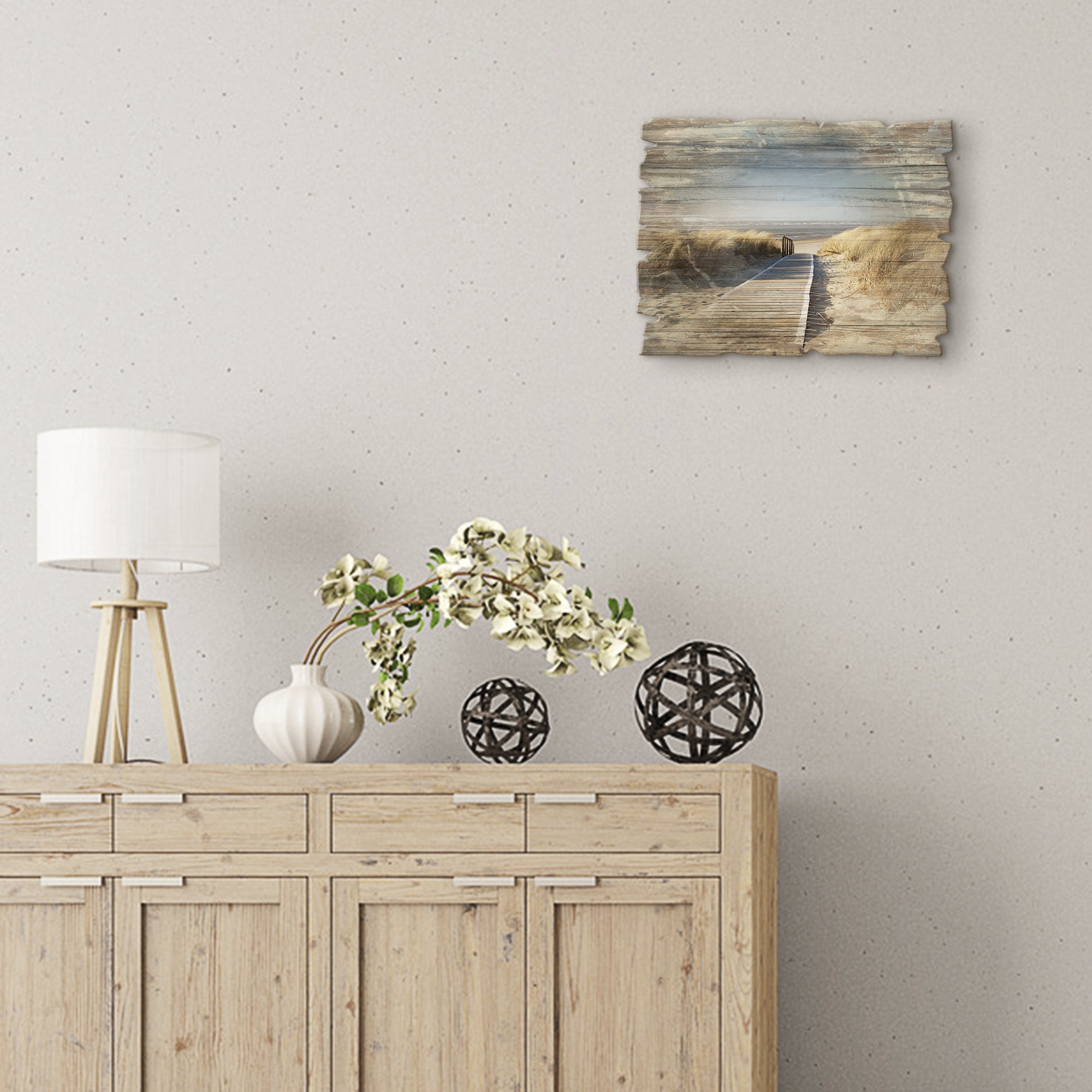 Artland Tableau en bois »Nordseestrand auf Langeoog - Steg« 1 cuis tlg.