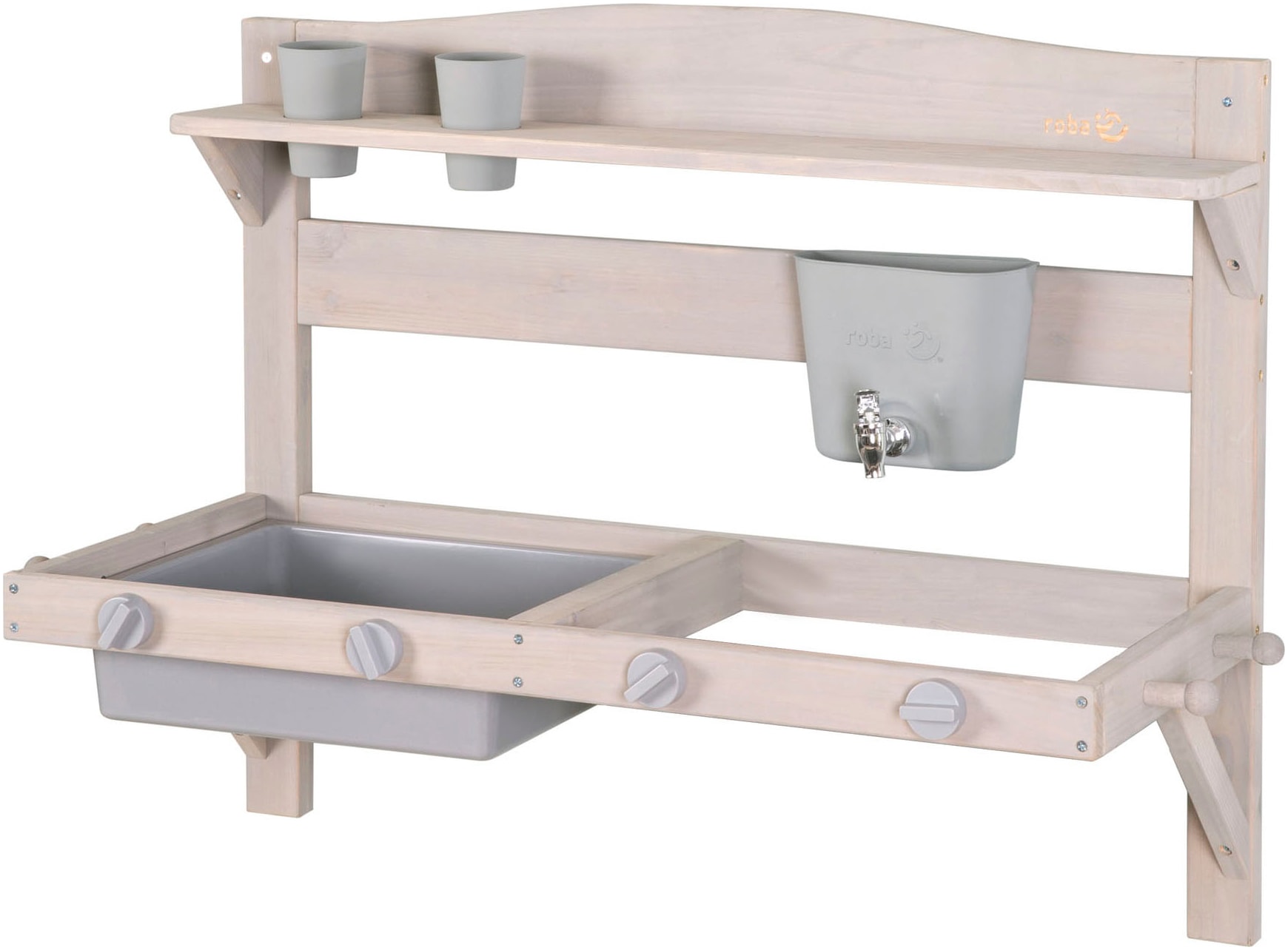 roba® Outdoor-Spielküche »Matschküche zum Aufhängen, grau lasiert, aus Holz« FSC® - schützt Wald