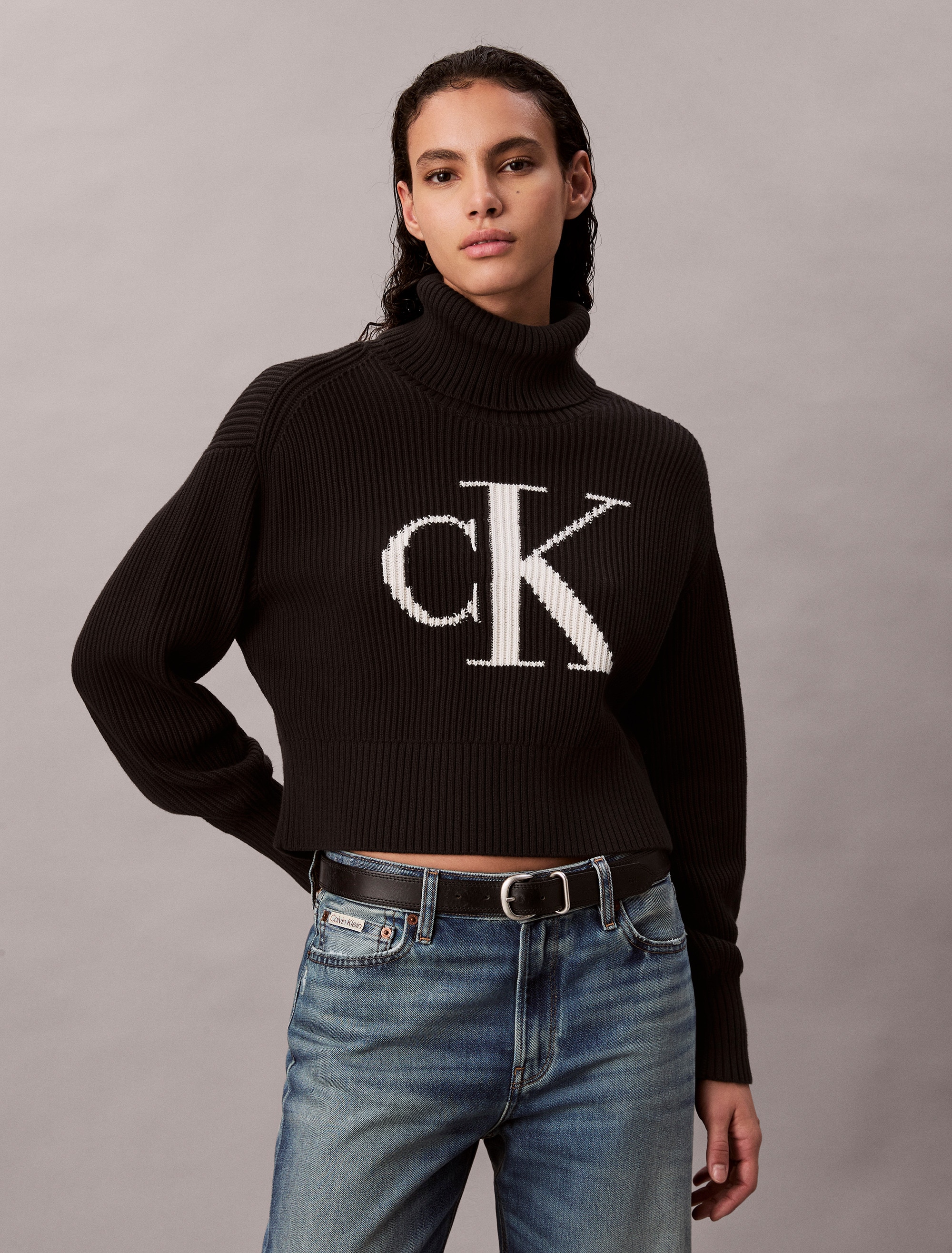 Calvin Klein Jeans Pull en tricot Rollkragen, loose fit