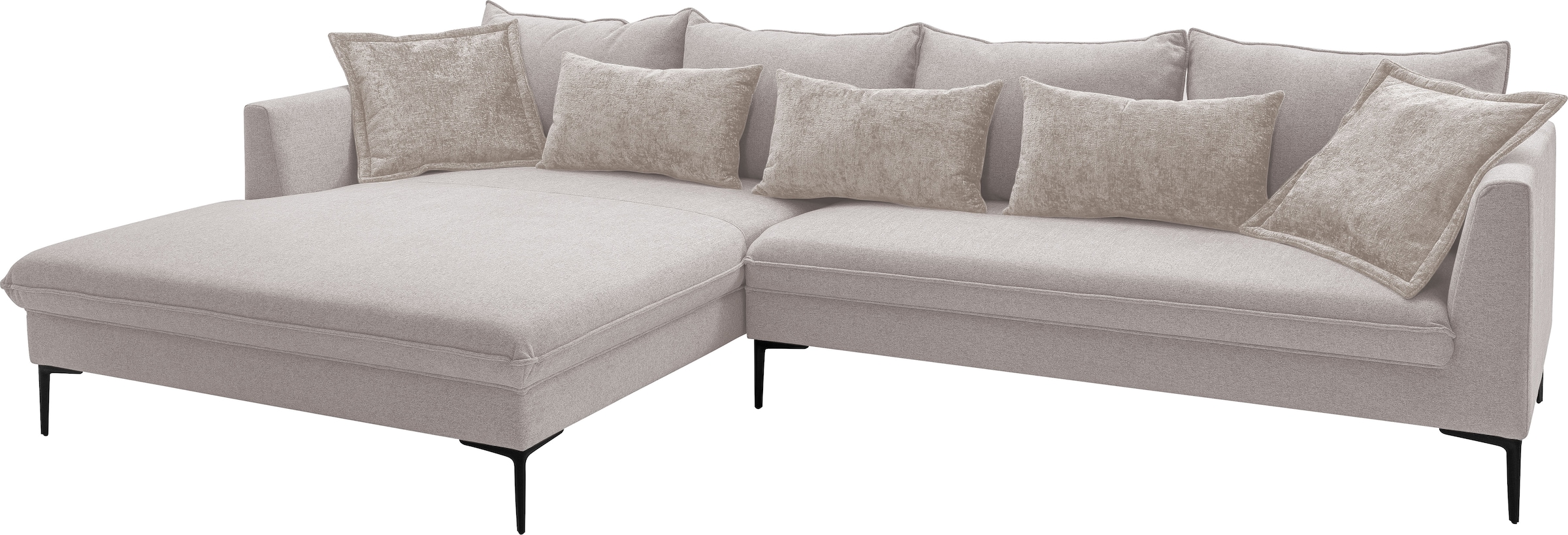 exxpo - sofa fashion Canapé d'angle »Piazza, elegant und edel, Designsofa mit tollem Sitzkomfort,« Longchair Ecke in hochwertiger Verarbeitung, Stellmasse 321x187 cm