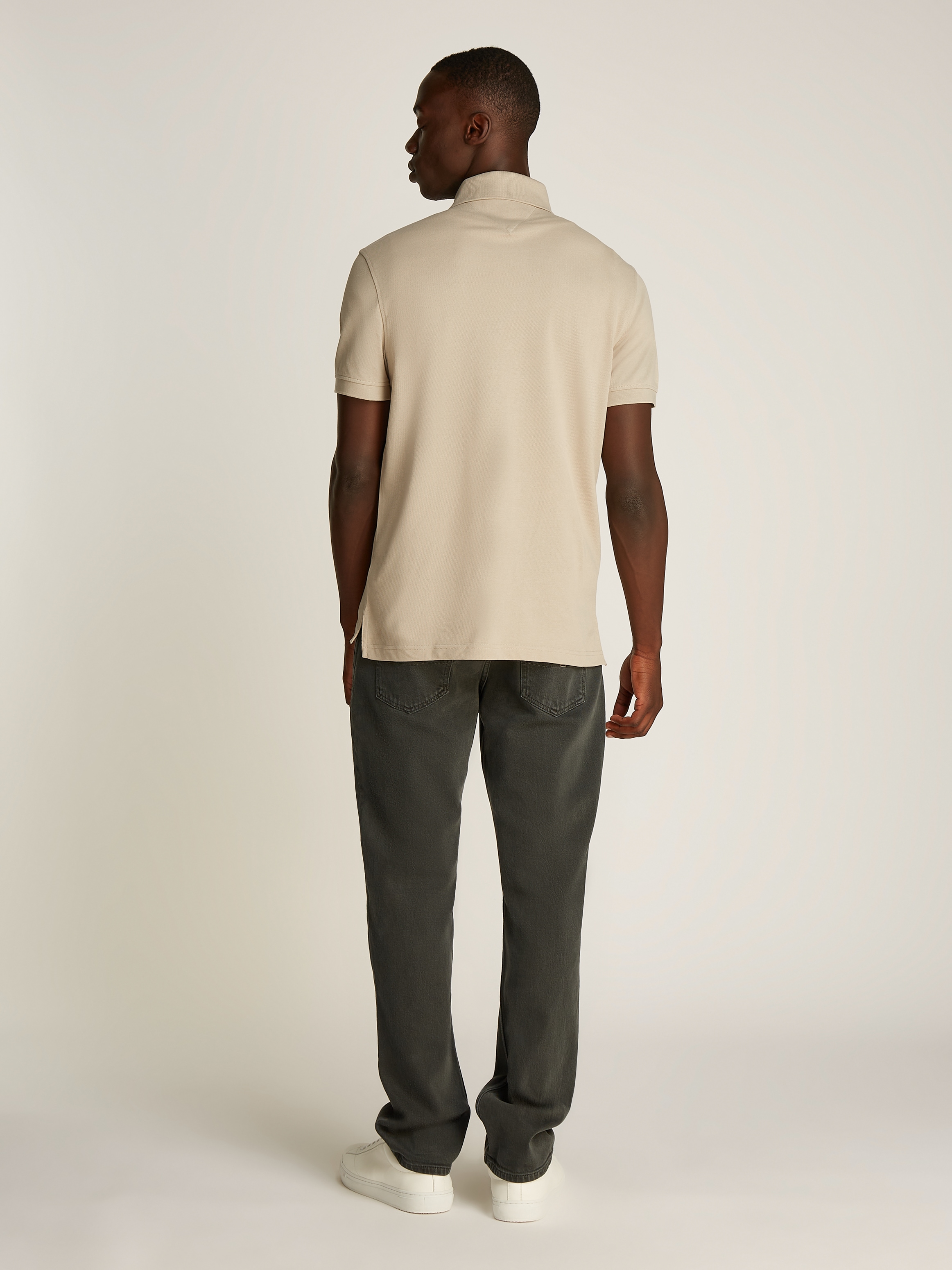 Tommy Hilfiger Polo »1985 REGULAR POLO mit Kontraststreifen und Knopfleiste« uni, sportif, coupe régulière, mélange coton, col polo